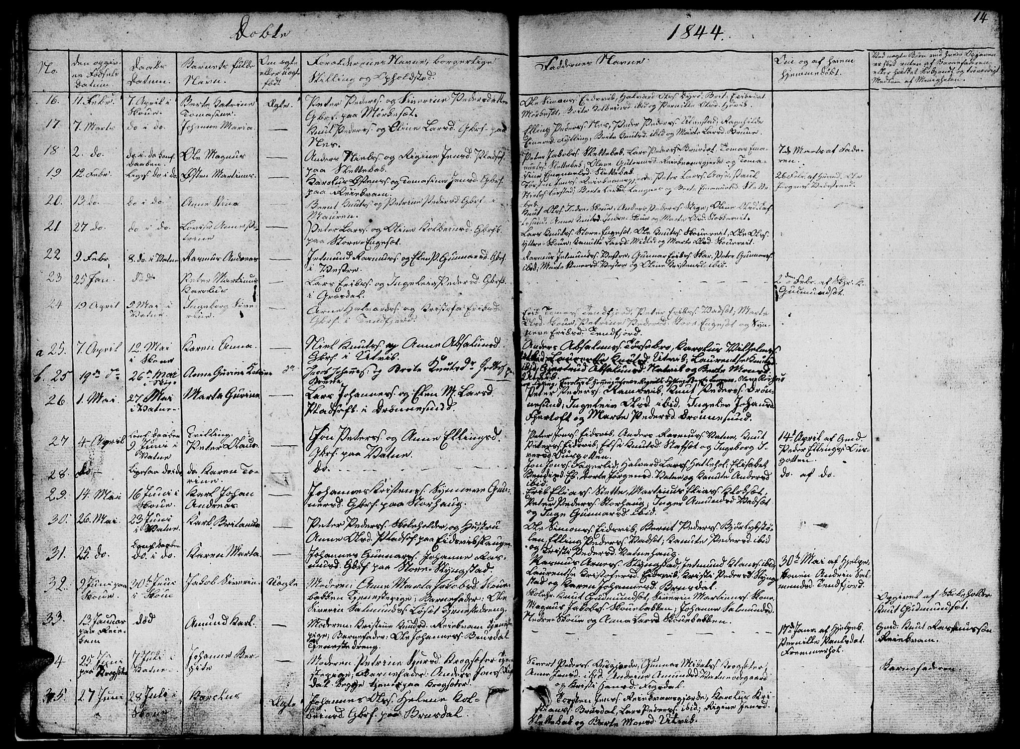 Ministerialprotokoller, klokkerbøker og fødselsregistre - Møre og Romsdal, AV/SAT-A-1454/524/L0362: Parish register (copy) no. 524C03, 1840-1854, p. 14