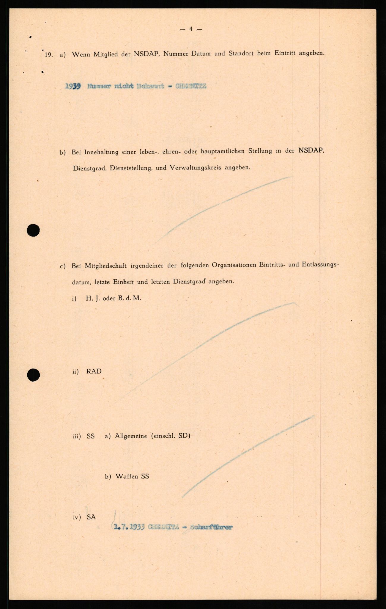 Forsvaret, Forsvarets overkommando II, AV/RA-RAFA-3915/D/Db/L0024: CI Questionaires. Tyske okkupasjonsstyrker i Norge. Tyskere., 1945-1946, p. 13