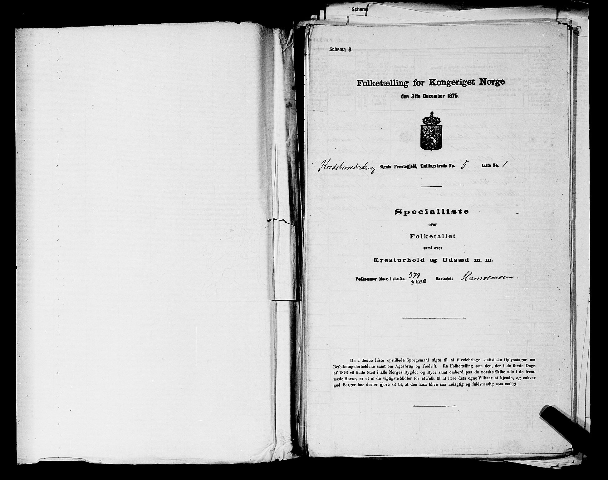 SAKO, 1875 census for 0621P Sigdal, 1875, p. 1748