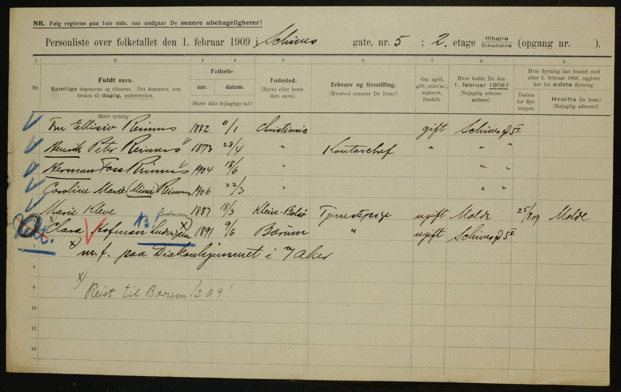 OBA, Municipal Census 1909 for Kristiania, 1909, p. 81438