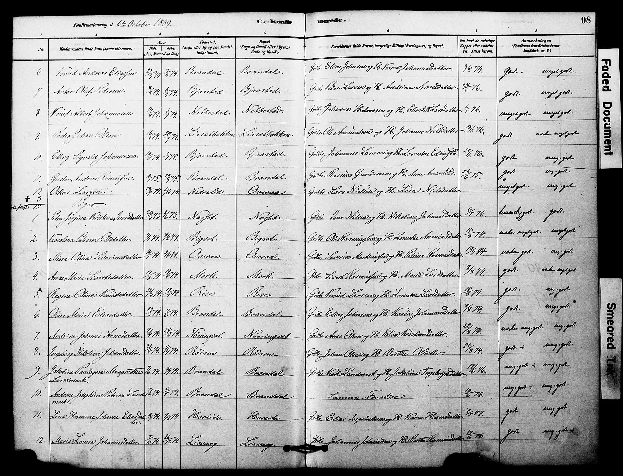 Ministerialprotokoller, klokkerbøker og fødselsregistre - Møre og Romsdal, AV/SAT-A-1454/510/L0122: Parish register (official) no. 510A02, 1878-1897, p. 98