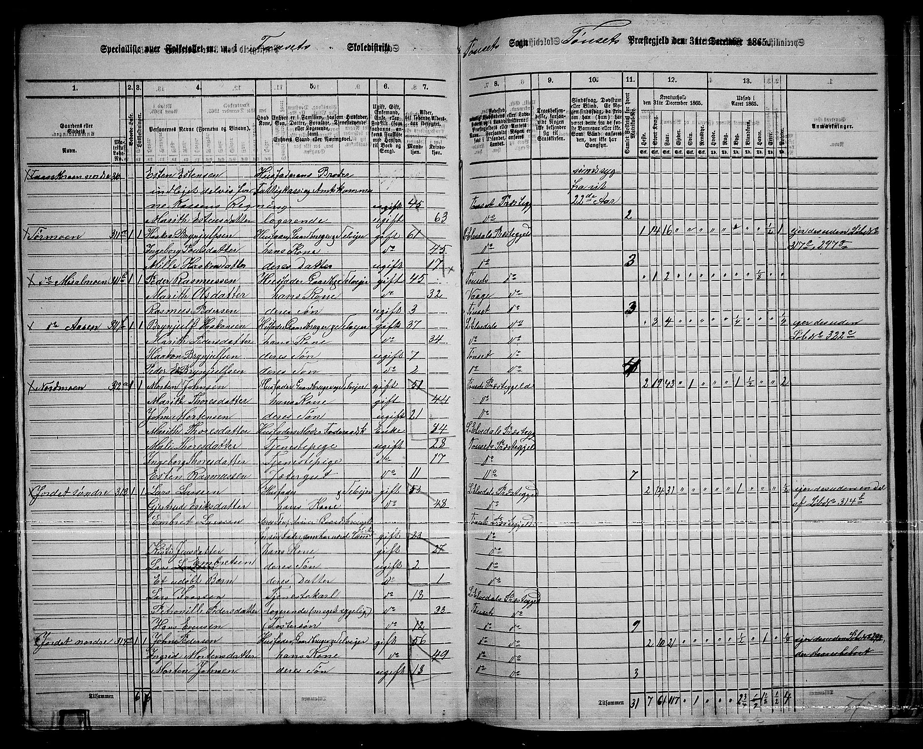 RA, 1865 census for Tynset, 1865, p. 121