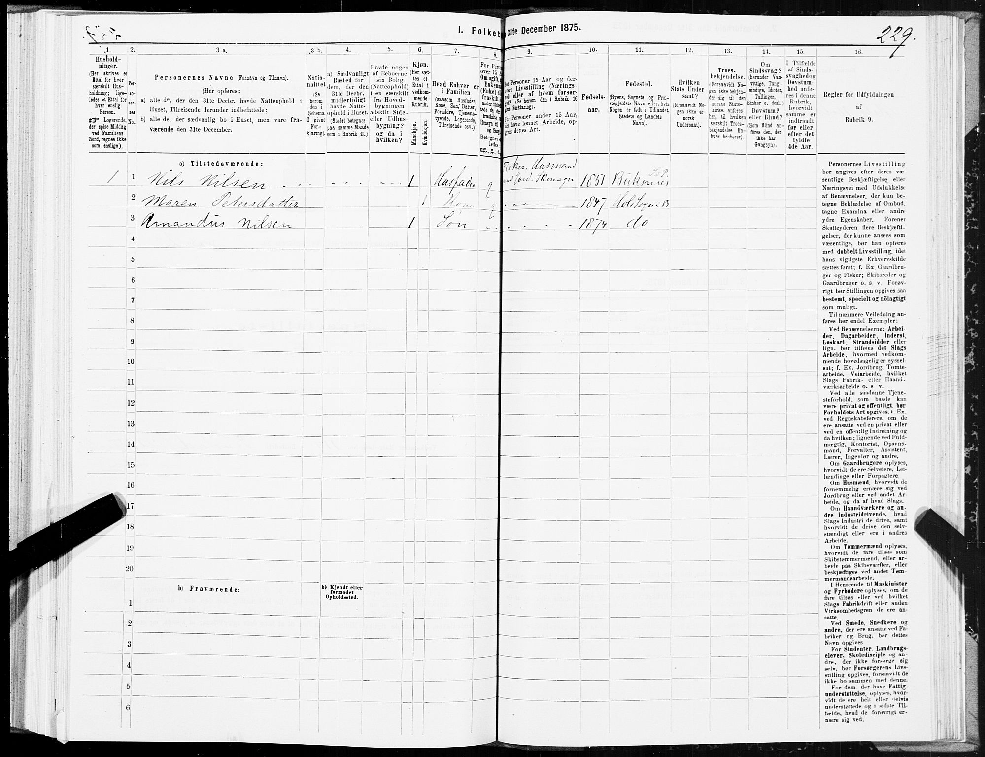 SAT, 1875 census for 1860P Buksnes, 1875, p. 3229