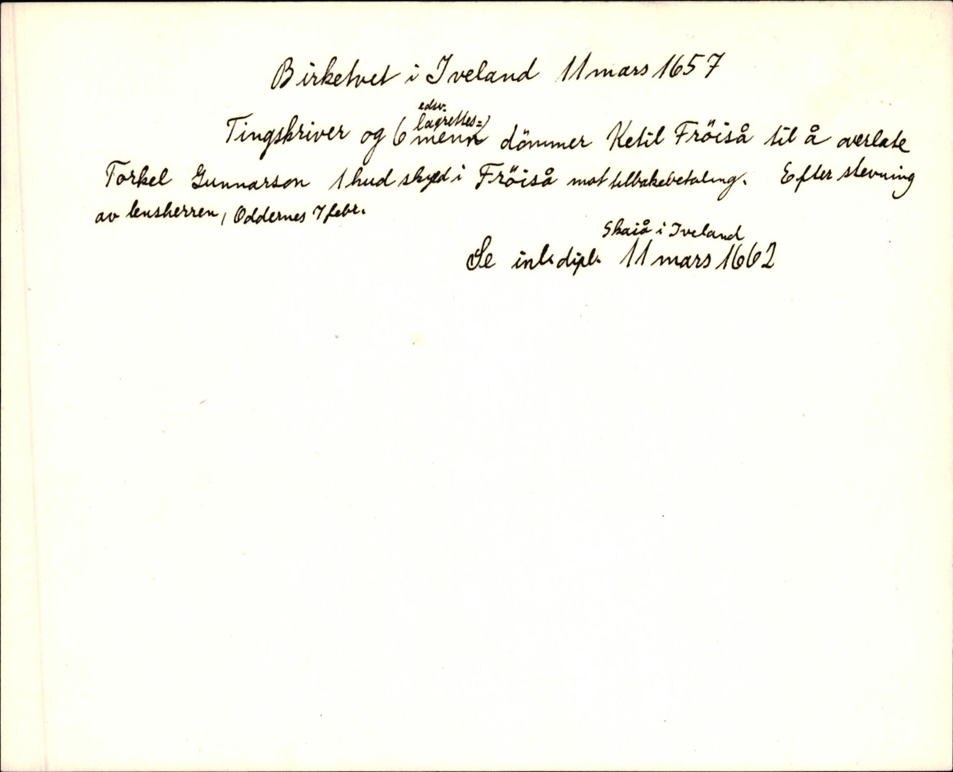 Riksarkivets diplomsamling, AV/RA-EA-5965/F35/F35d/L0004: Innlånte diplomer, seddelregister, 1643-1660, p. 485