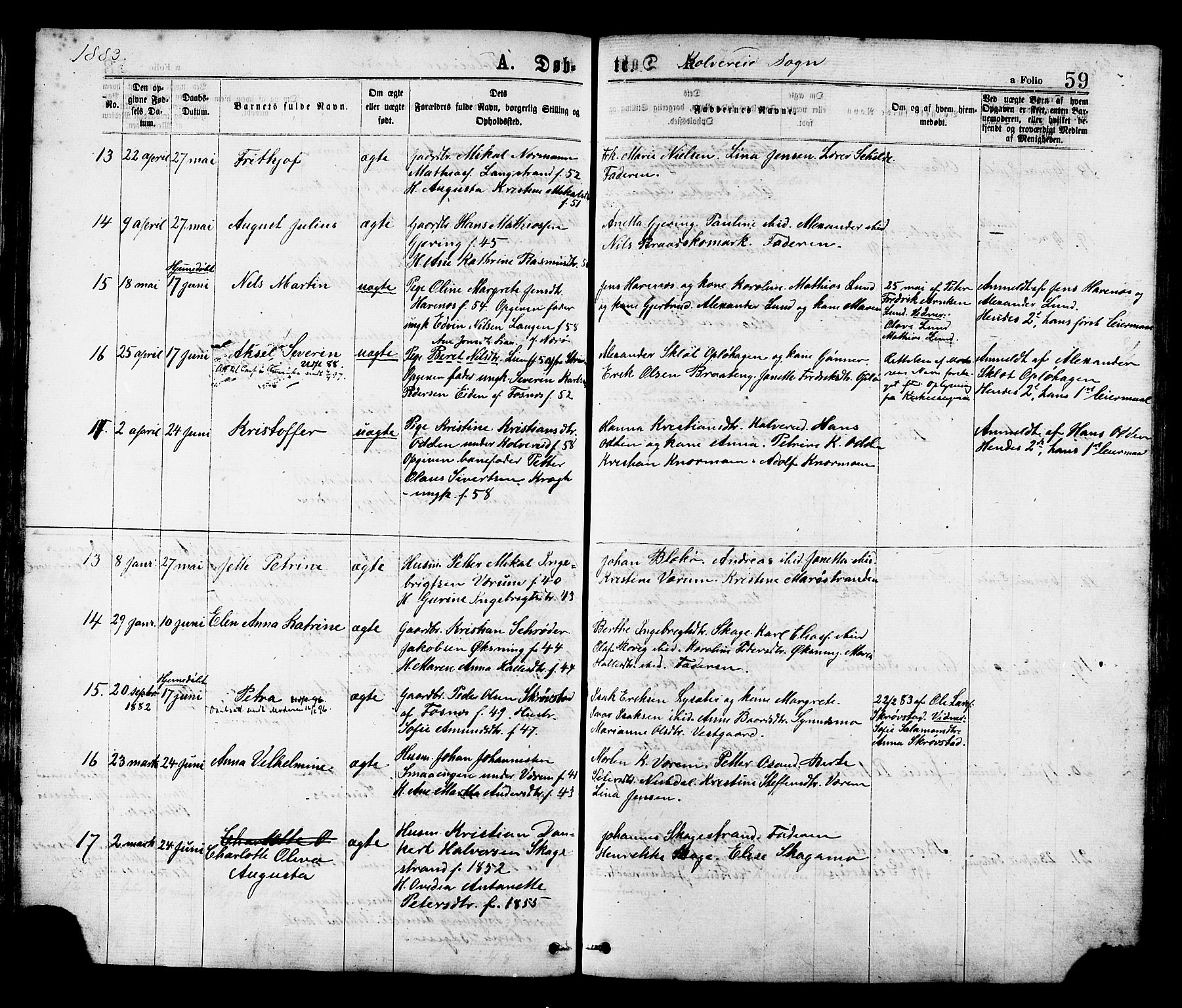 Ministerialprotokoller, klokkerbøker og fødselsregistre - Nord-Trøndelag, AV/SAT-A-1458/780/L0642: Parish register (official) no. 780A07 /1, 1874-1885, p. 59