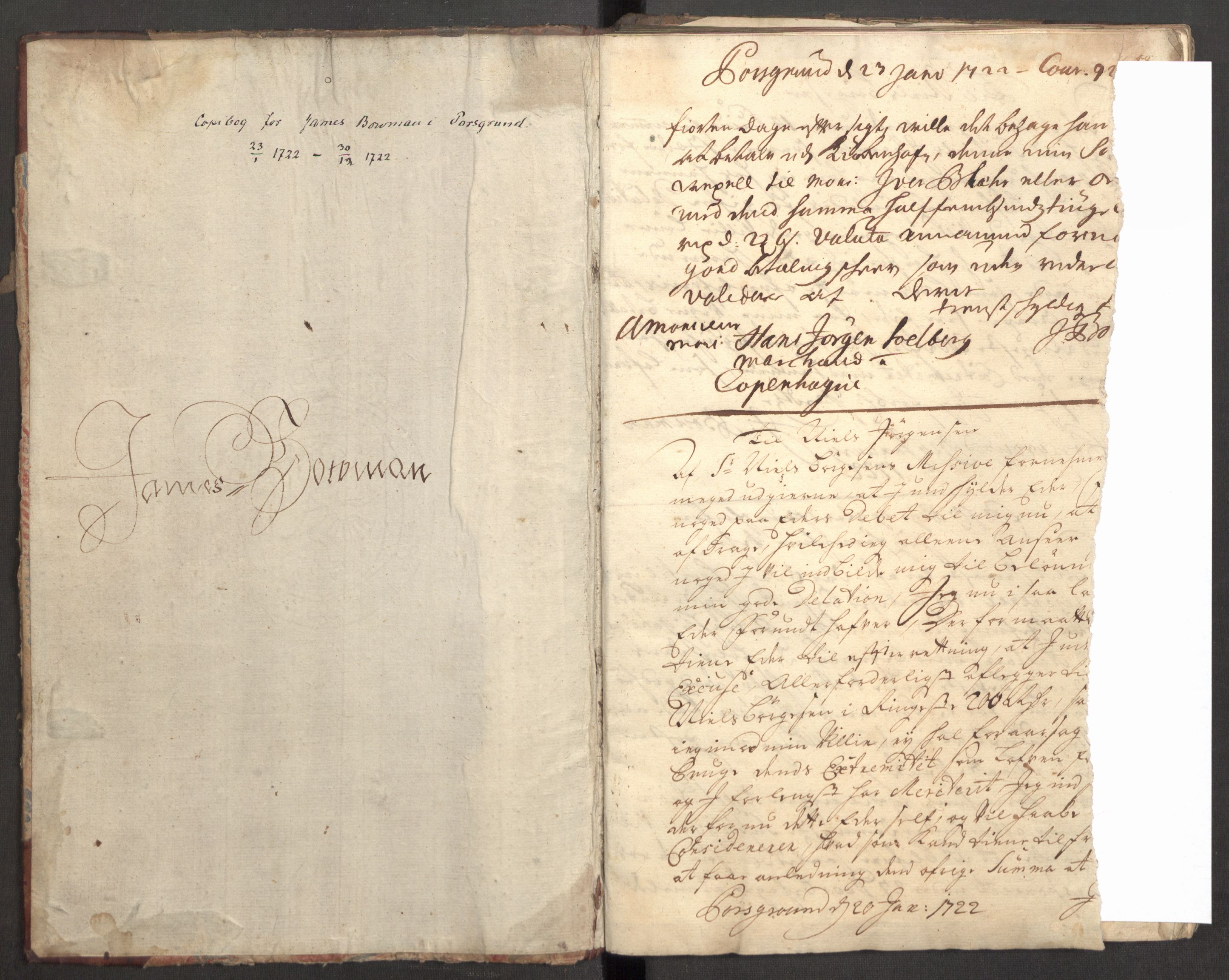 Bowman, James, RA/PA-0067/B/L0001/0003: Kopibøker / James Bowmans kopibok, 1722, p. 3