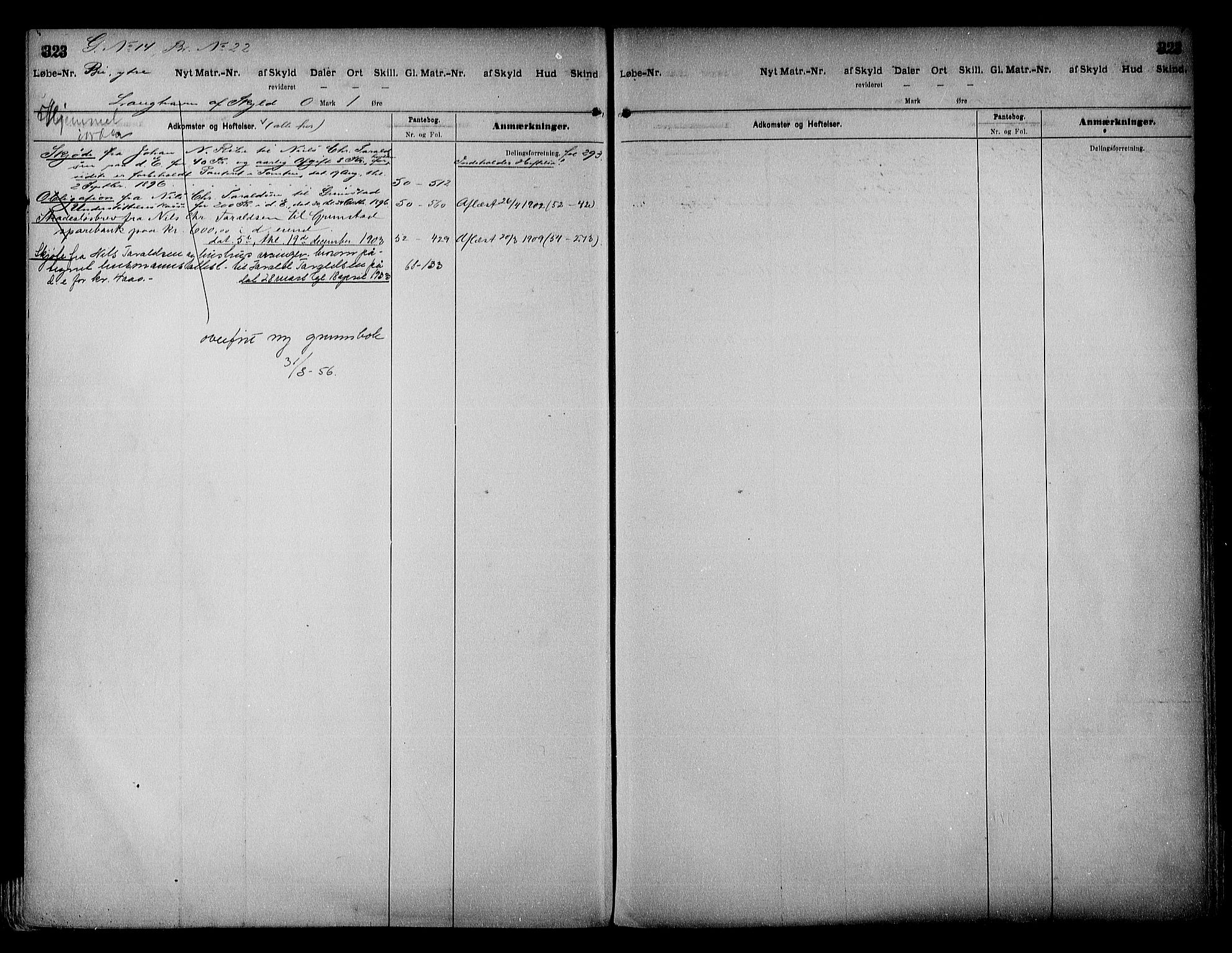 Vestre Nedenes/Sand sorenskriveri, SAK/1221-0010/G/Ga/L0018: Mortgage register no. 13b, 1872-1956, p. 323