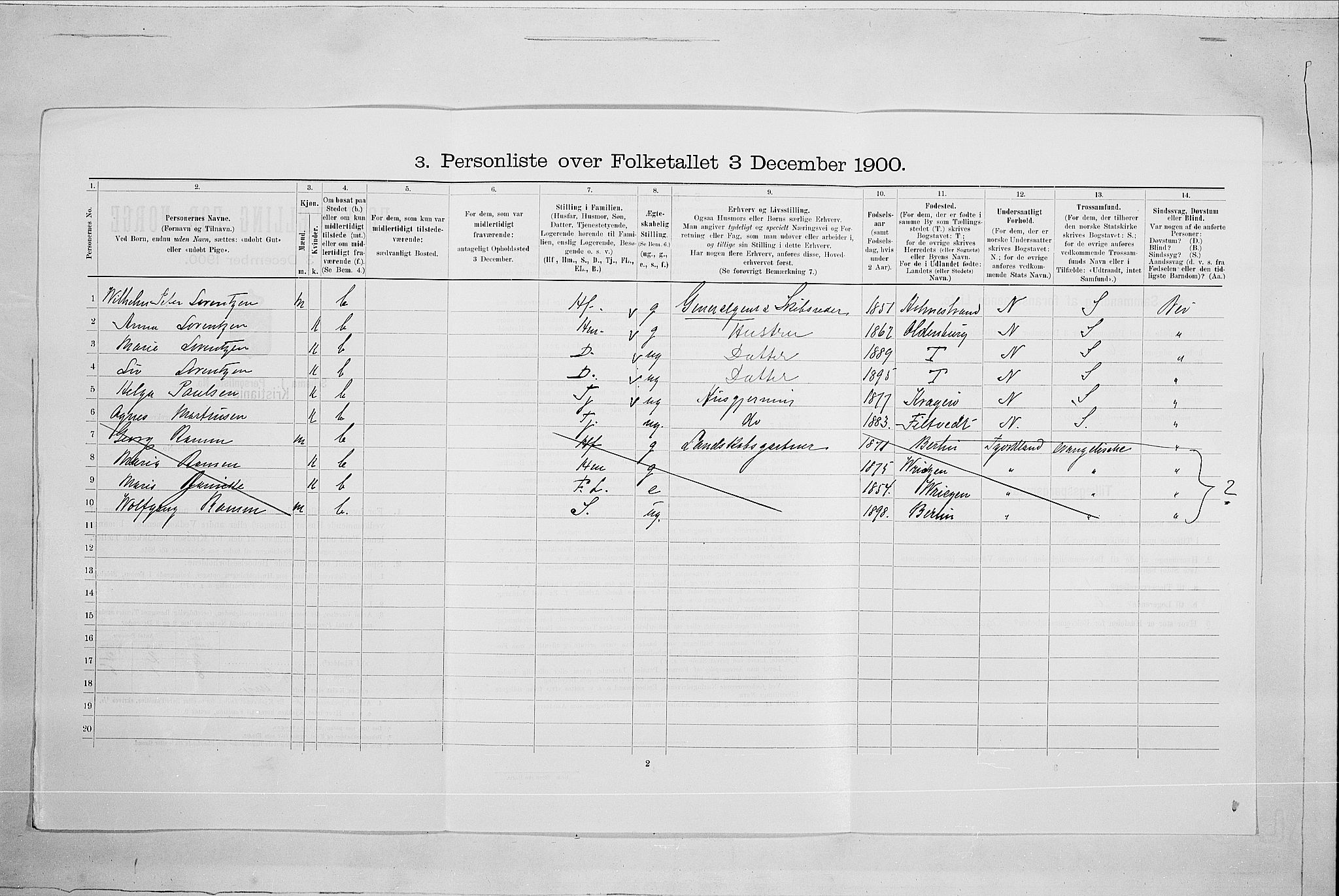 SAO, 1900 census for Kristiania, 1900, p. 108091