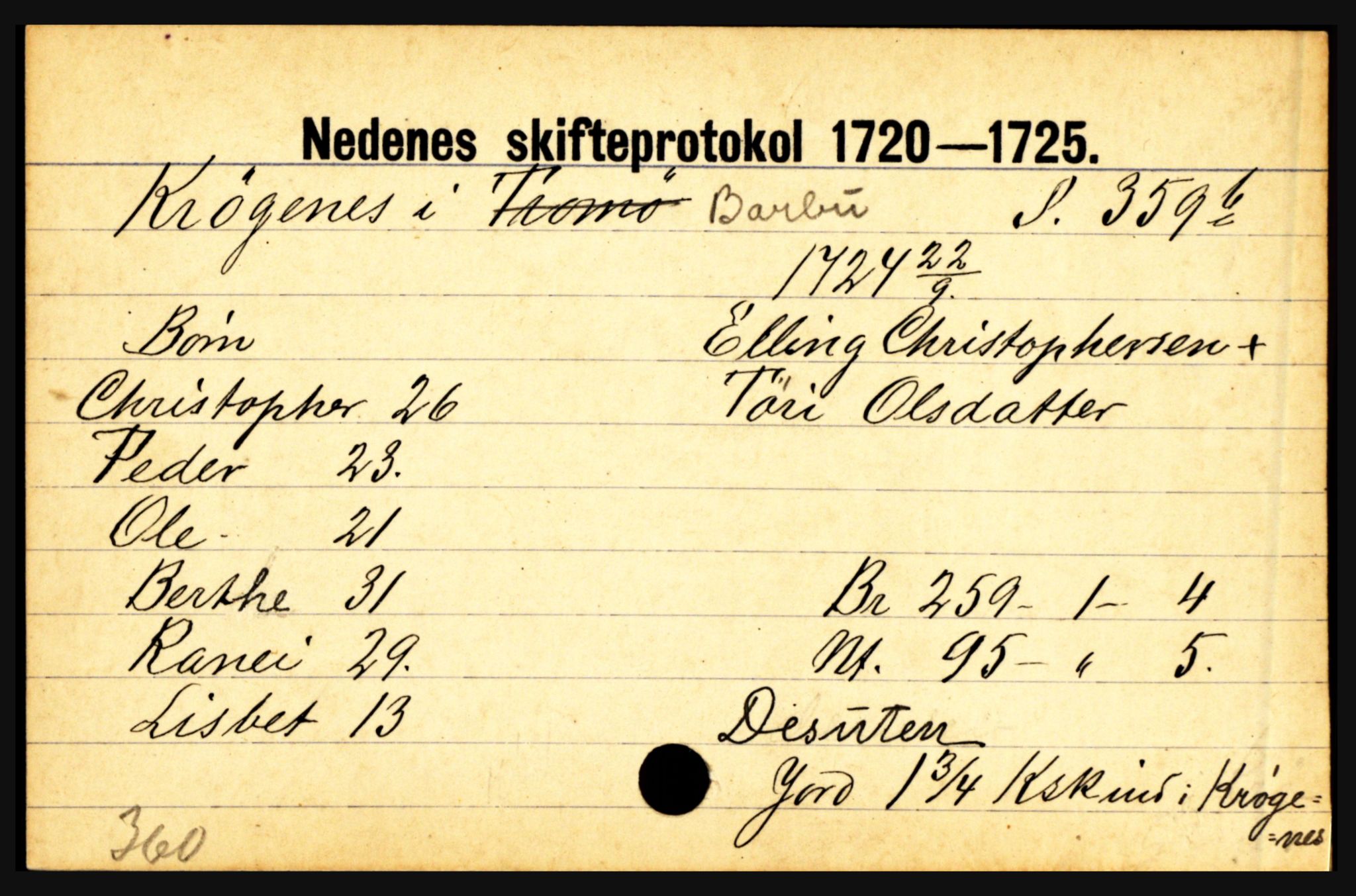 Nedenes sorenskriveri før 1824, AV/SAK-1221-0007/H, p. 16063