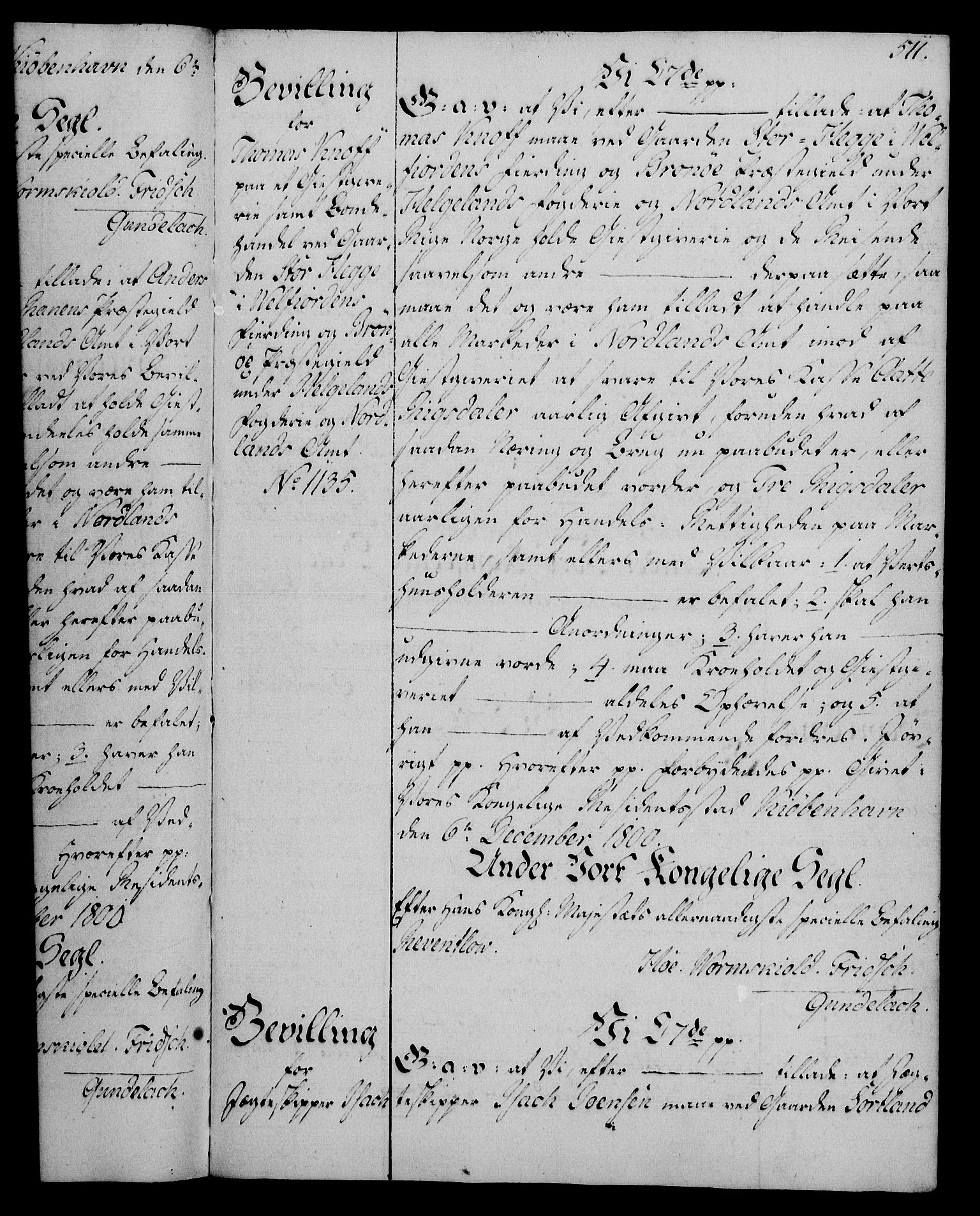 Rentekammeret, Kammerkanselliet, AV/RA-EA-3111/G/Gg/Gga/L0016: Norsk ekspedisjonsprotokoll med register (merket RK 53.16), 1794-1800, p. 511