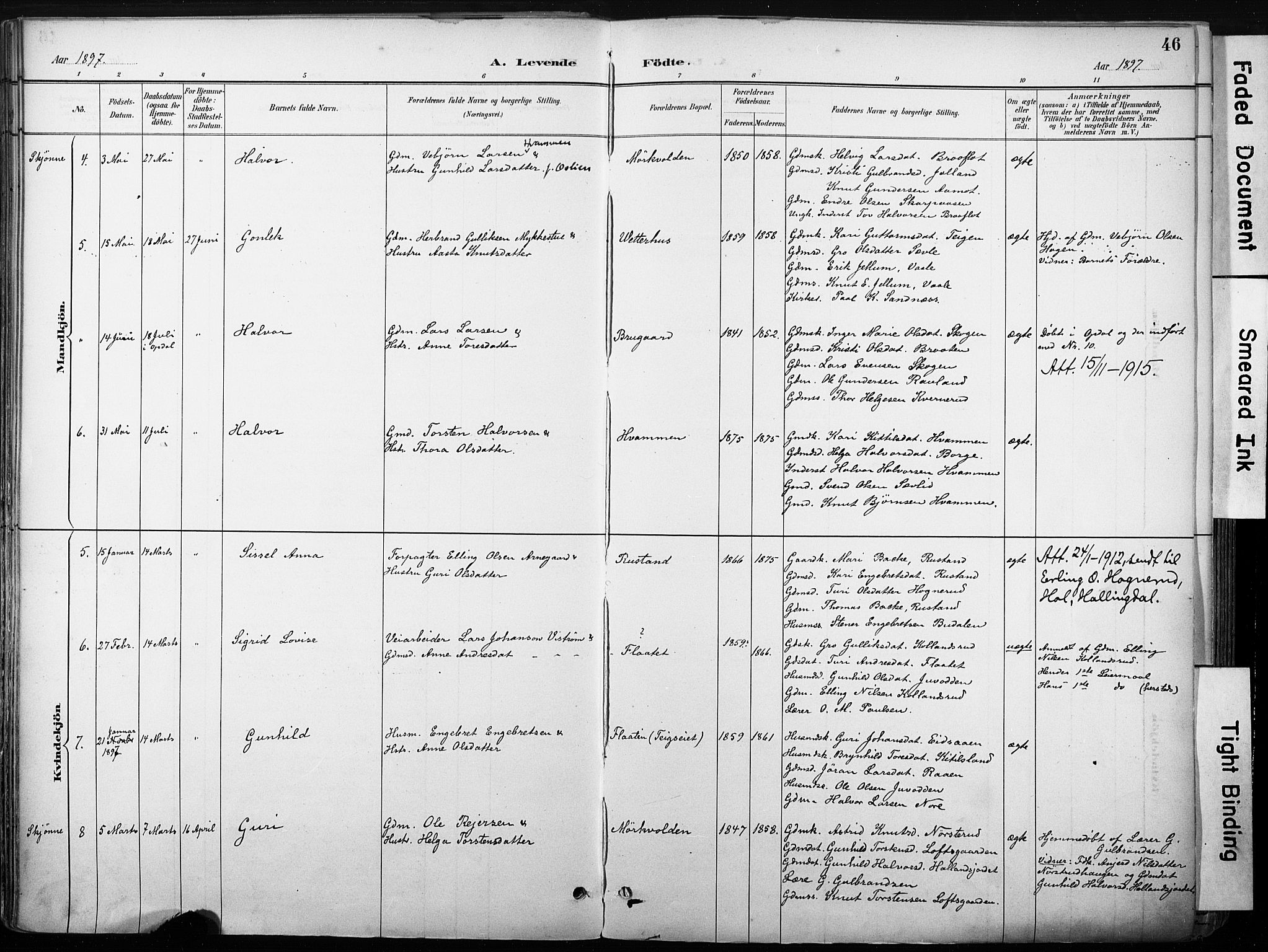 Nore kirkebøker, SAKO/A-238/F/Fb/L0002: Parish register (official) no. II 2, 1886-1906, p. 46