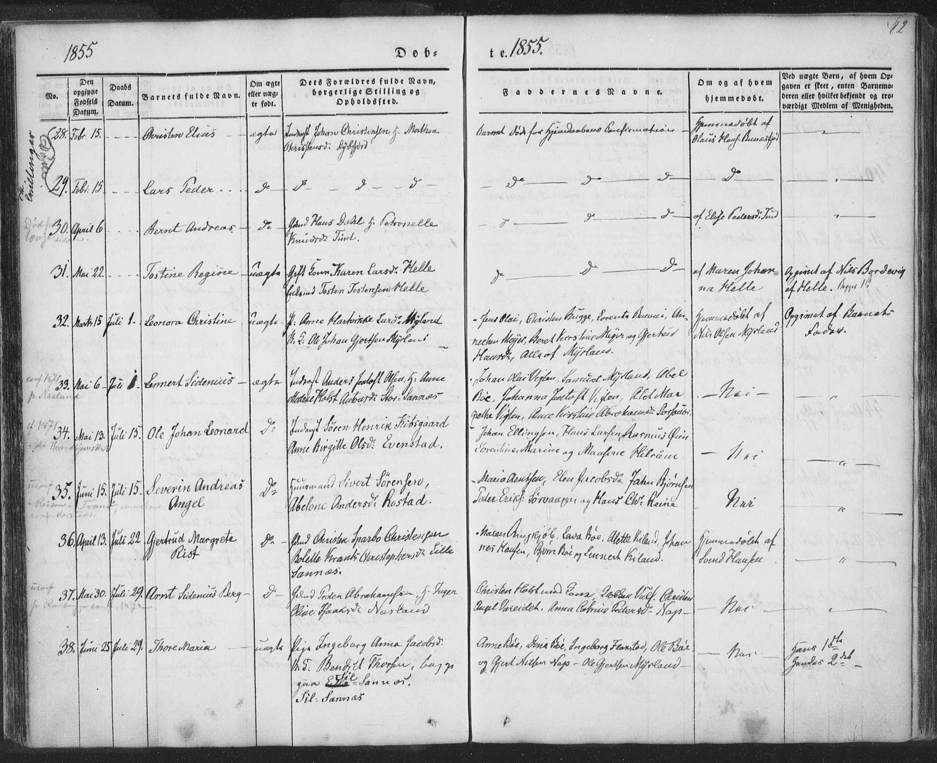 Ministerialprotokoller, klokkerbøker og fødselsregistre - Nordland, AV/SAT-A-1459/885/L1202: Parish register (official) no. 885A03, 1838-1859, p. 82