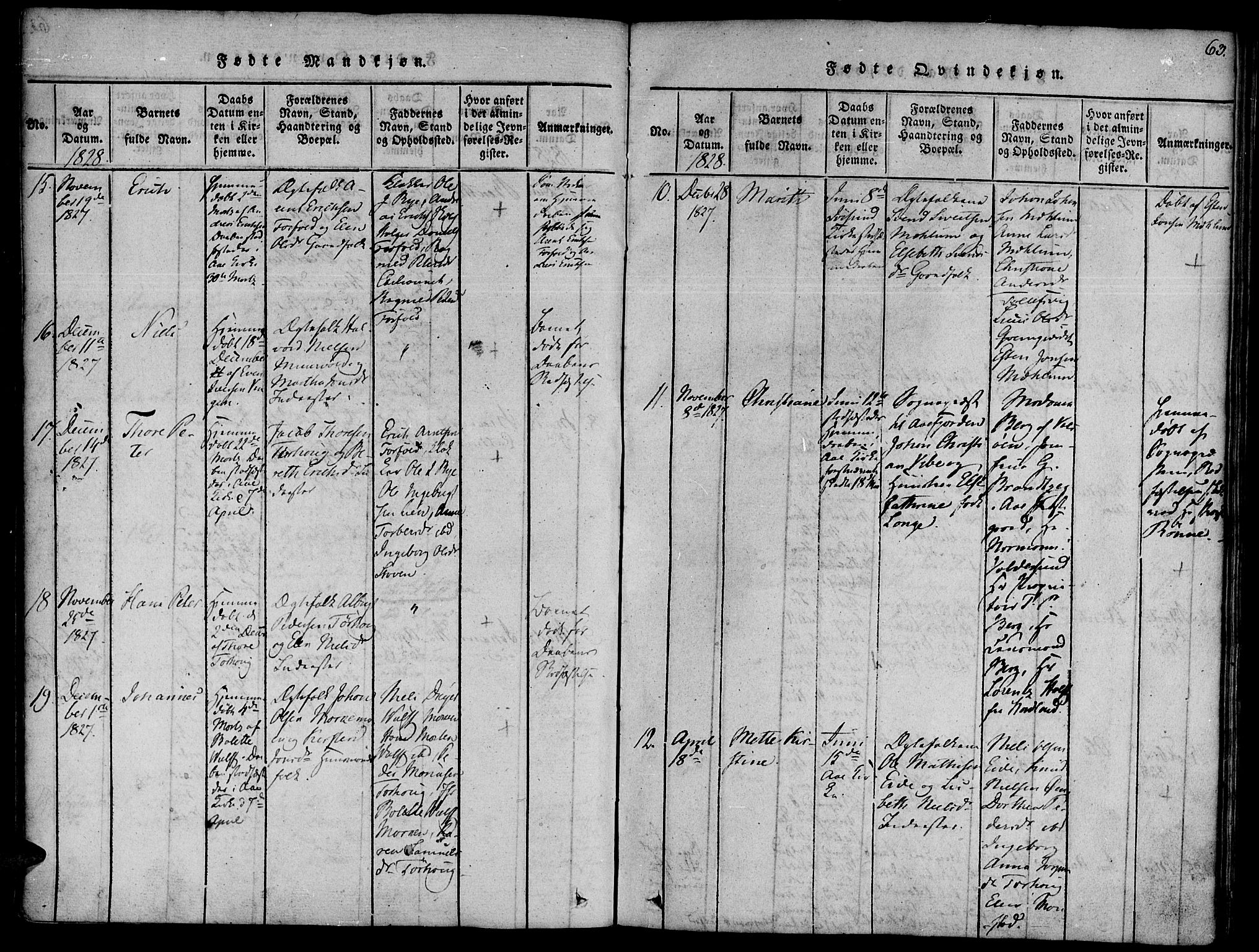 Ministerialprotokoller, klokkerbøker og fødselsregistre - Sør-Trøndelag, AV/SAT-A-1456/655/L0675: Parish register (official) no. 655A04, 1818-1830, p. 63