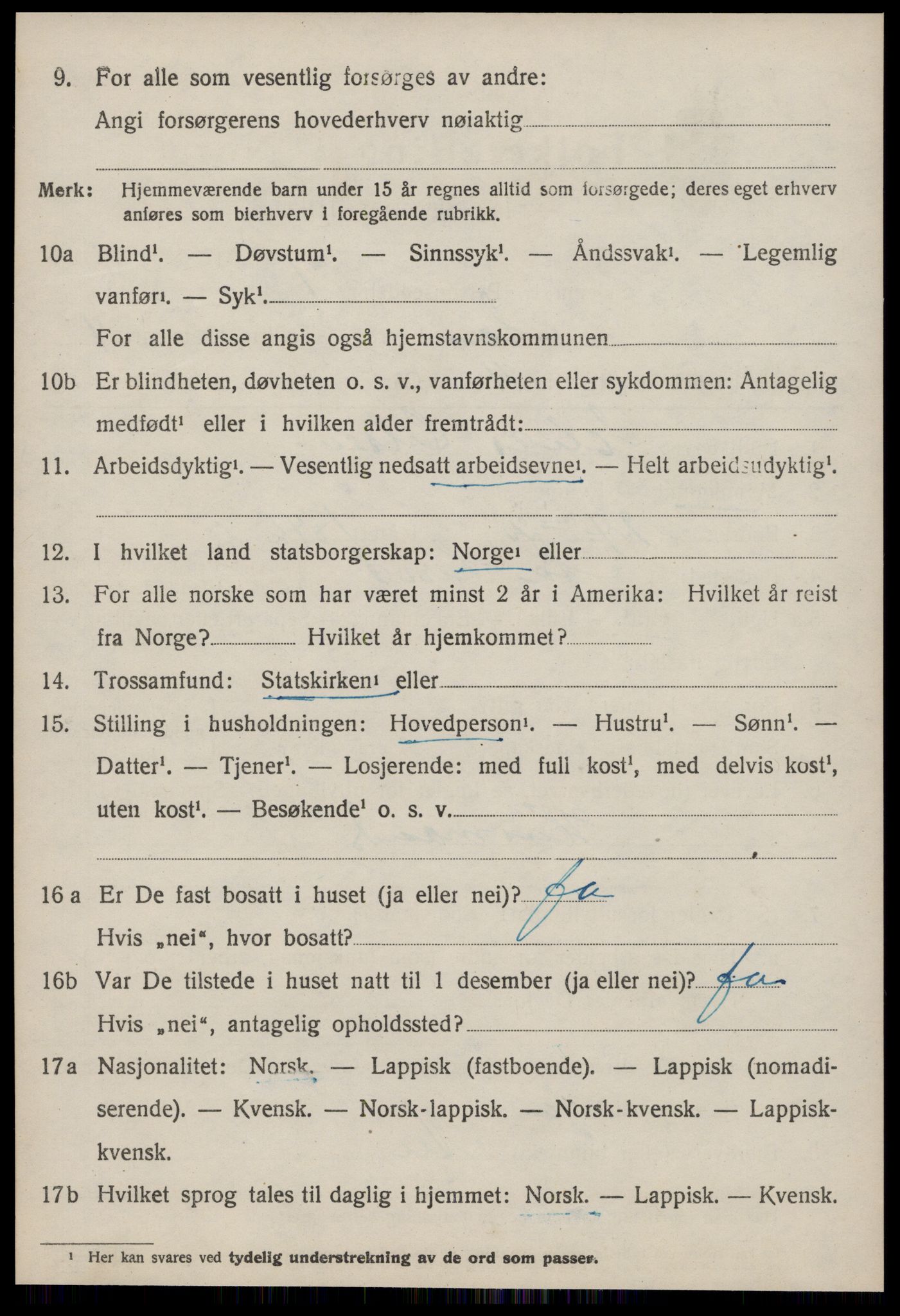 SAT, 1920 census for Å, 1920, p. 2205