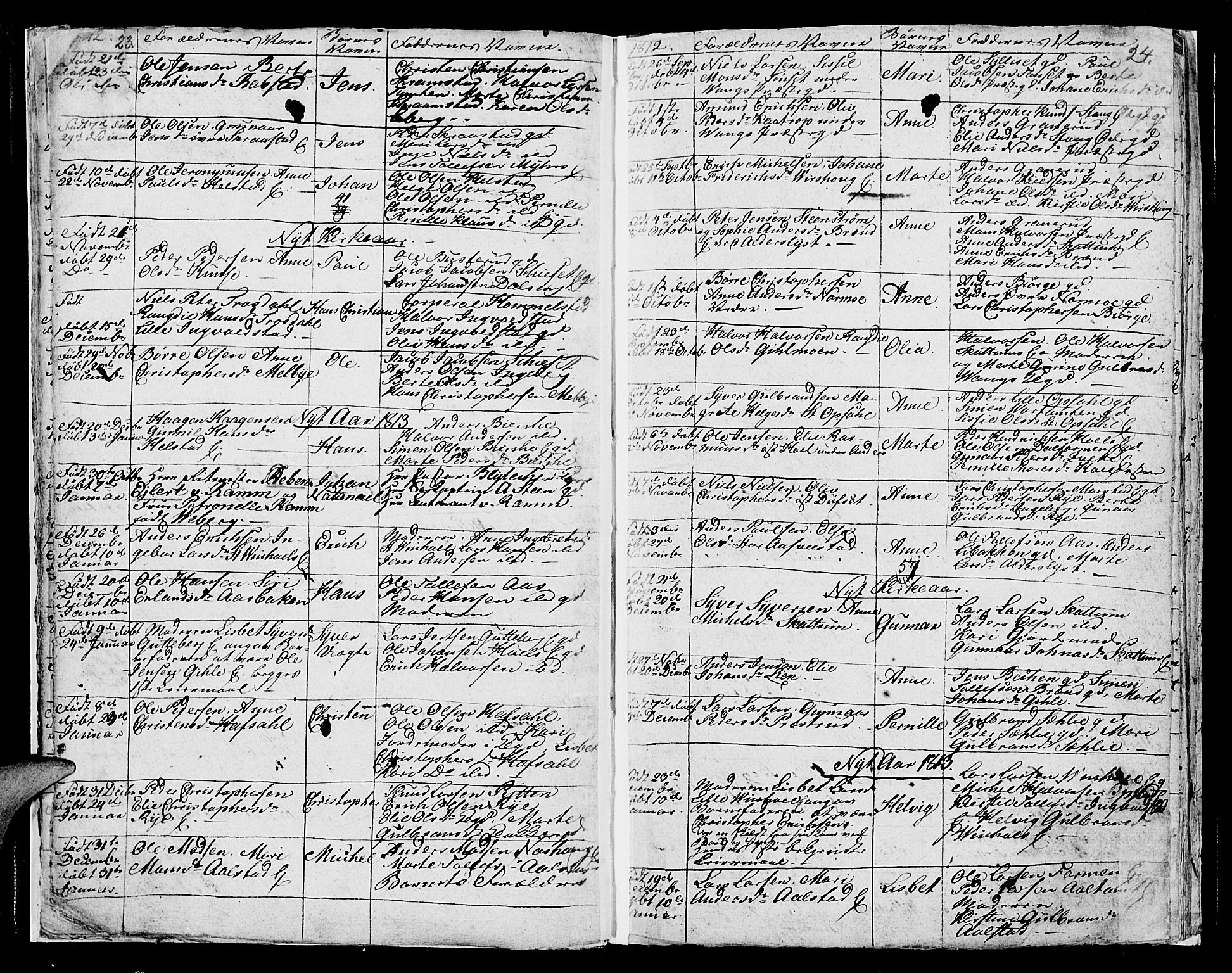 Vang prestekontor, Hedmark, AV/SAH-PREST-008/H/Ha/Hab/L0003: Parish register (copy) no. 3, 1808-1819, p. 23-24