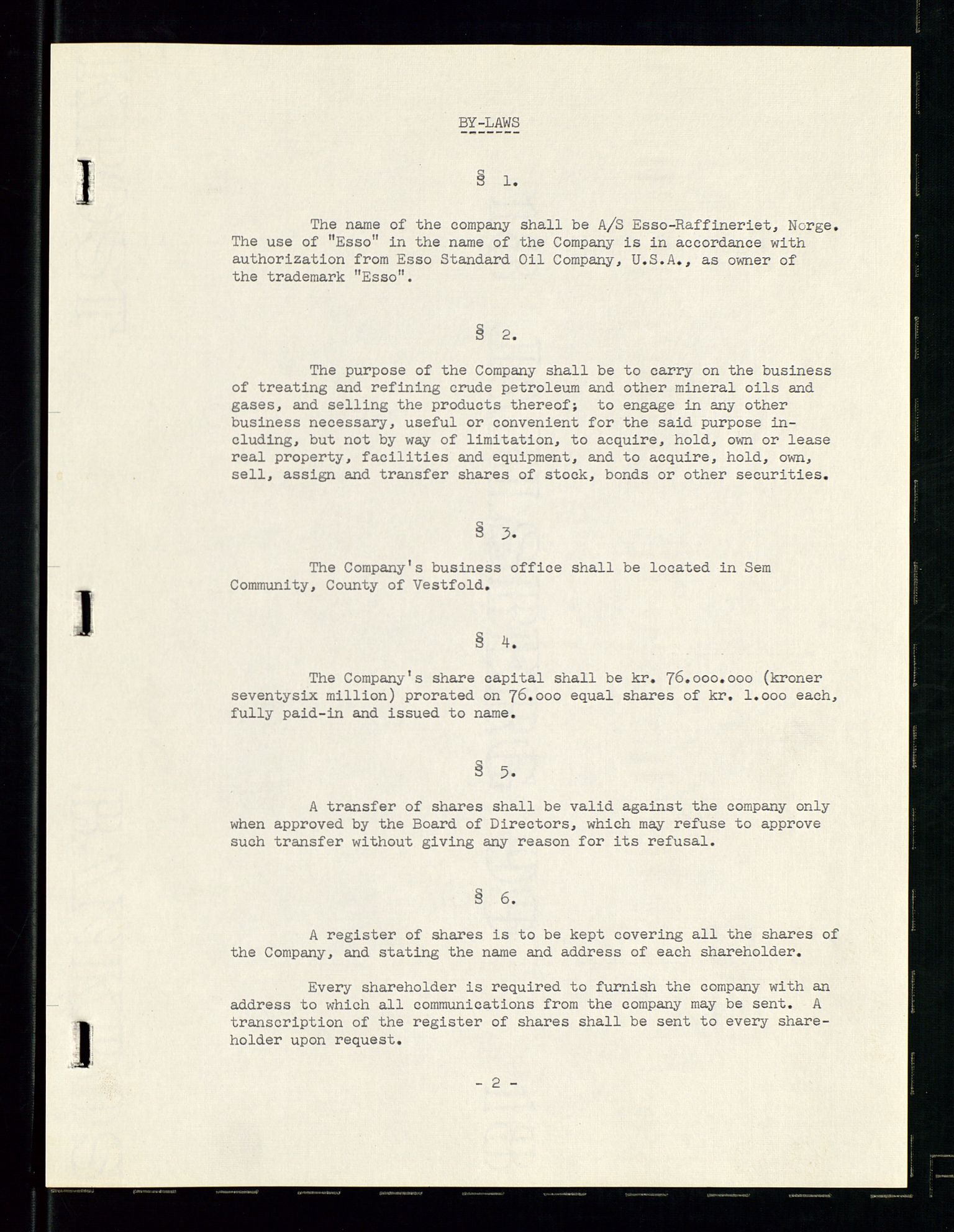 PA 1537 - A/S Essoraffineriet Norge, AV/SAST-A-101957/A/Aa/L0001/0002: Styremøter / Shareholder meetings, board meetings, by laws (vedtekter), 1957-1960, p. 191