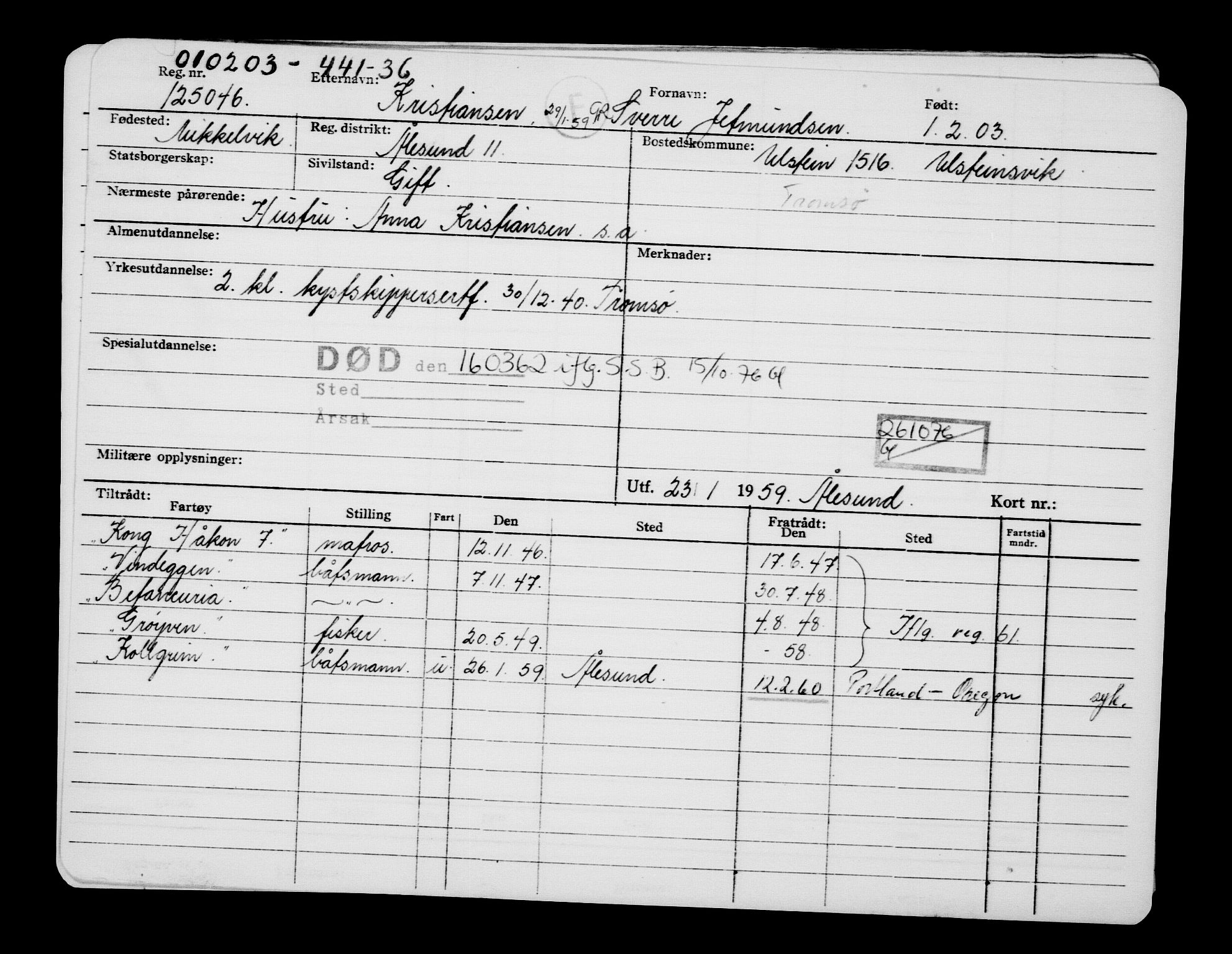 Direktoratet for sjømenn, AV/RA-S-3545/G/Gb/L0048: Hovedkort, 1903, p. 3