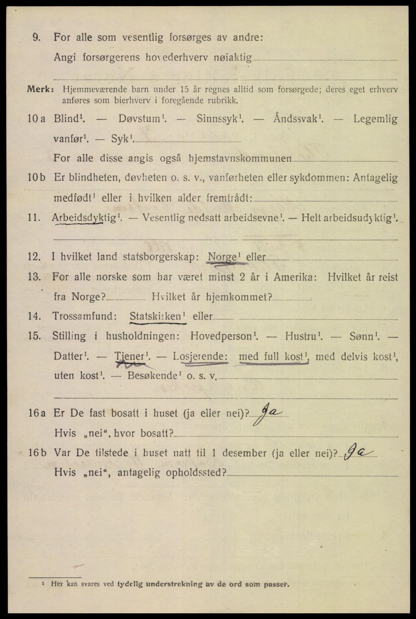 SAK, 1920 census for Flekkefjord, 1920, p. 3847