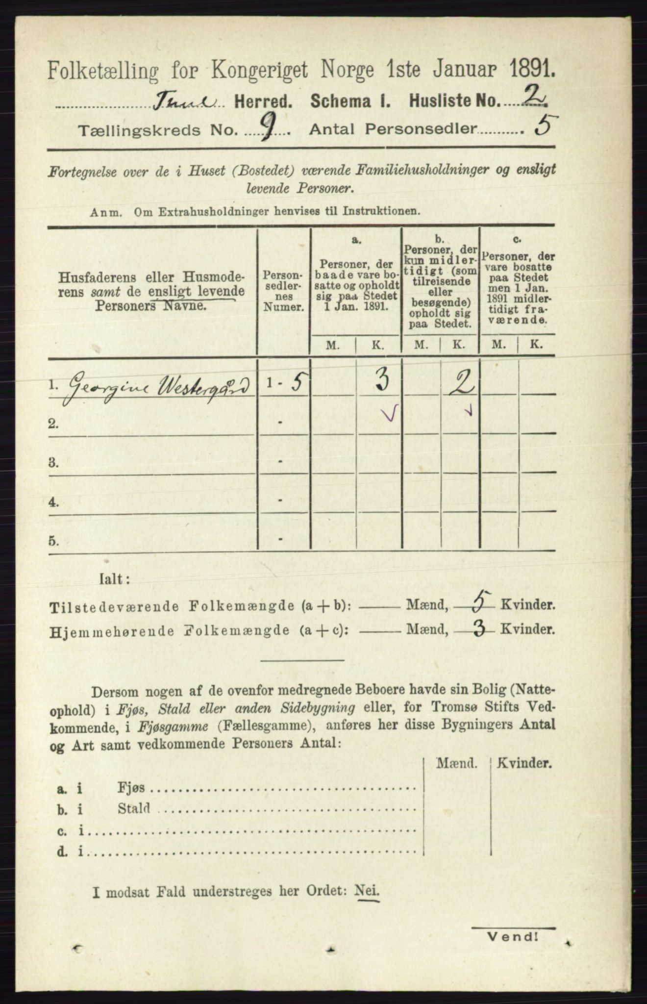 RA, 1891 census for 0130 Tune, 1891, p. 6143