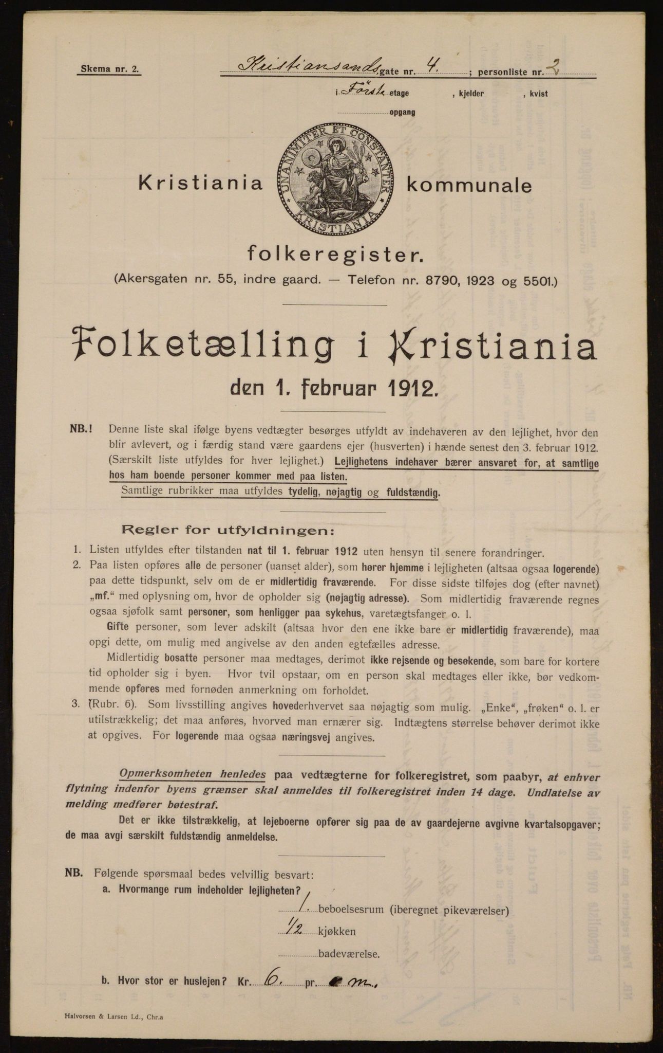 OBA, Municipal Census 1912 for Kristiania, 1912, p. 54505