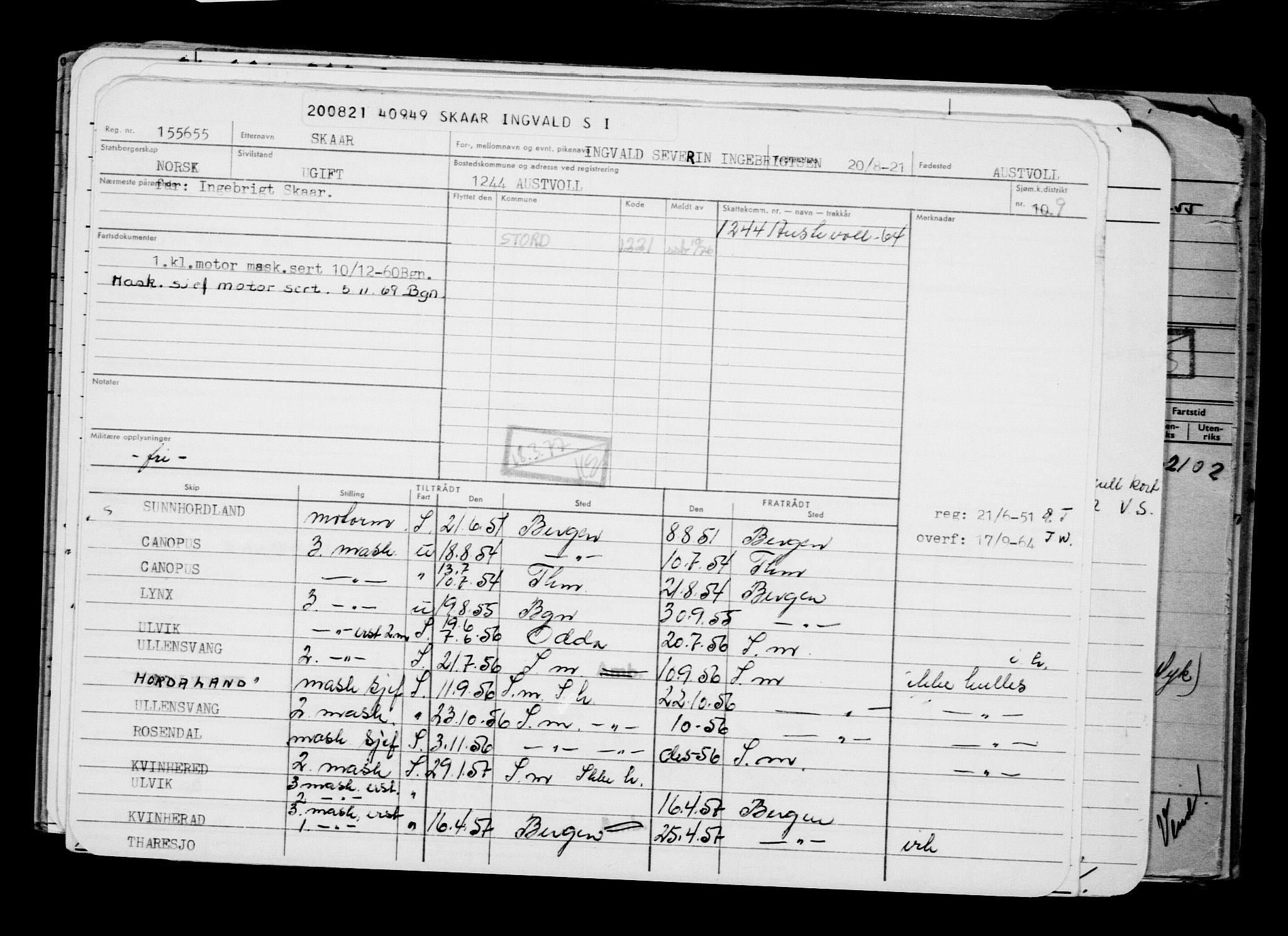 Direktoratet for sjømenn, RA/S-3545/G/Gb/L0197: Hovedkort, 1921, p. 236