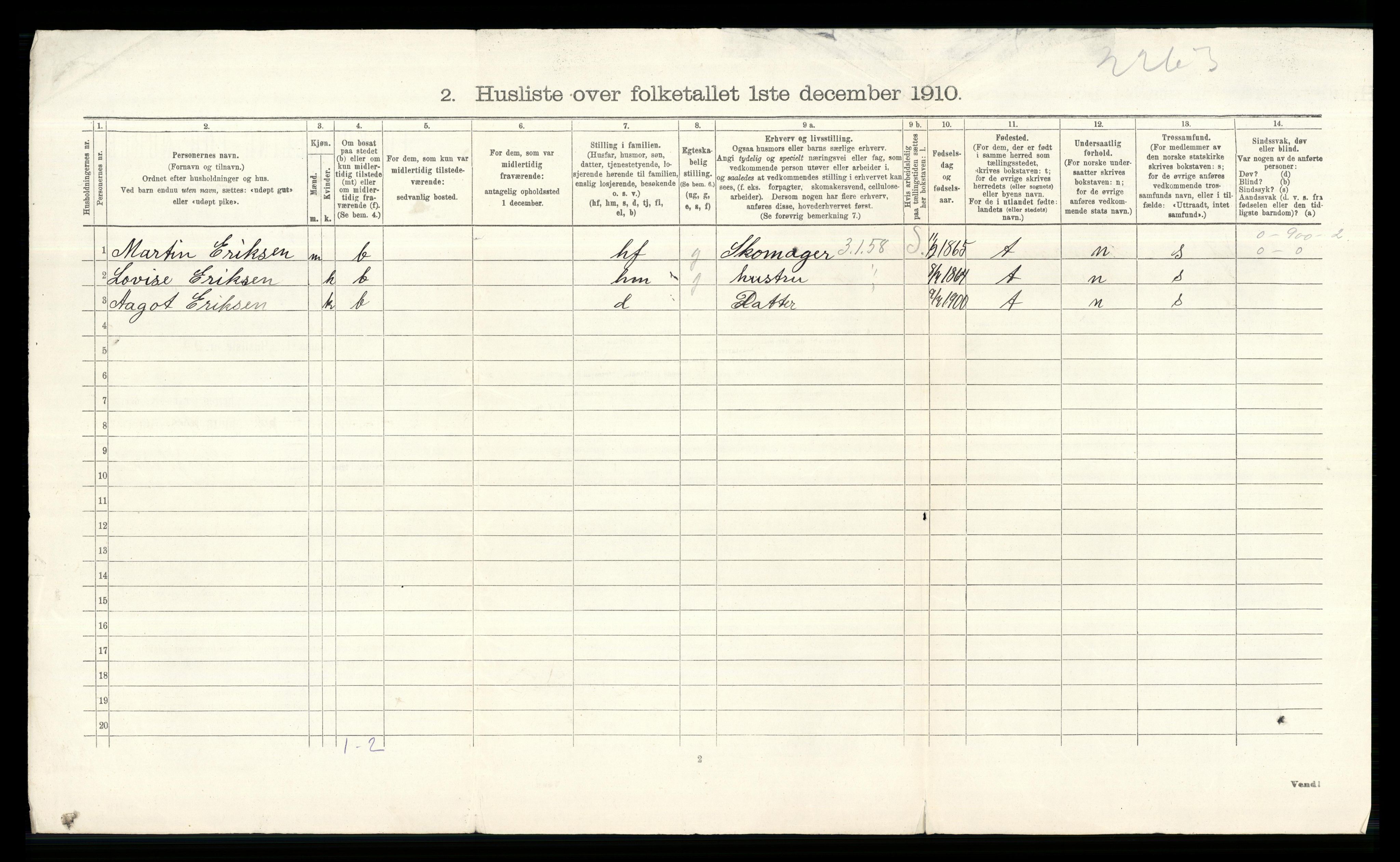 RA, 1910 census for Bærum, 1910, p. 576