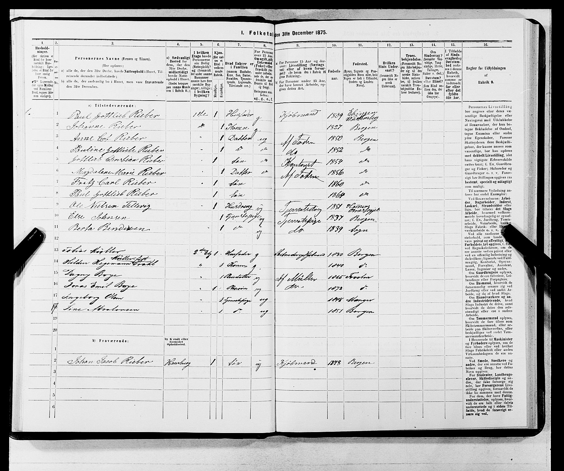 SAB, 1875 census for 1301 Bergen, 1875, p. 3653