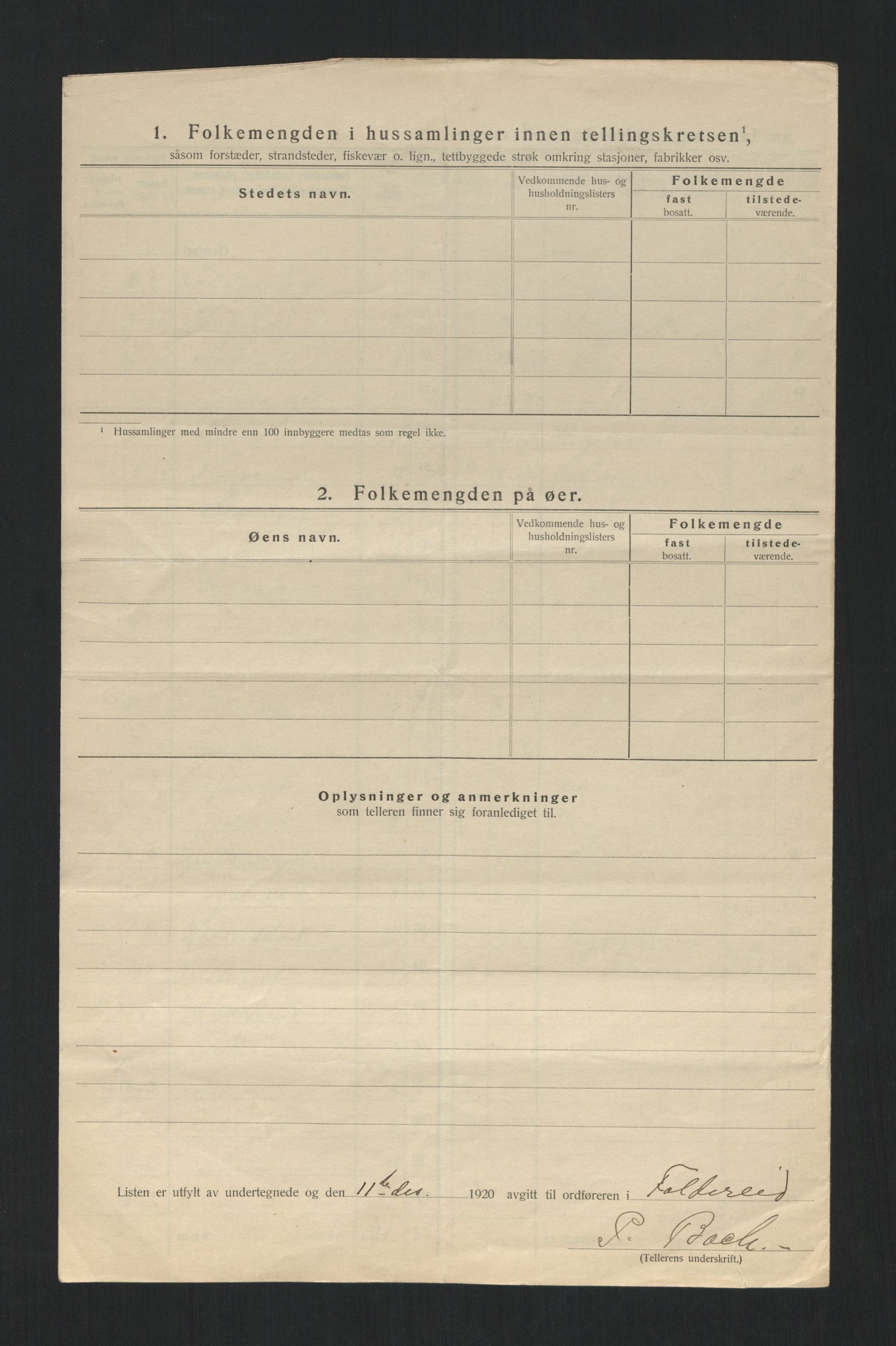 SAT, 1920 census for Foldereid, 1920, p. 15