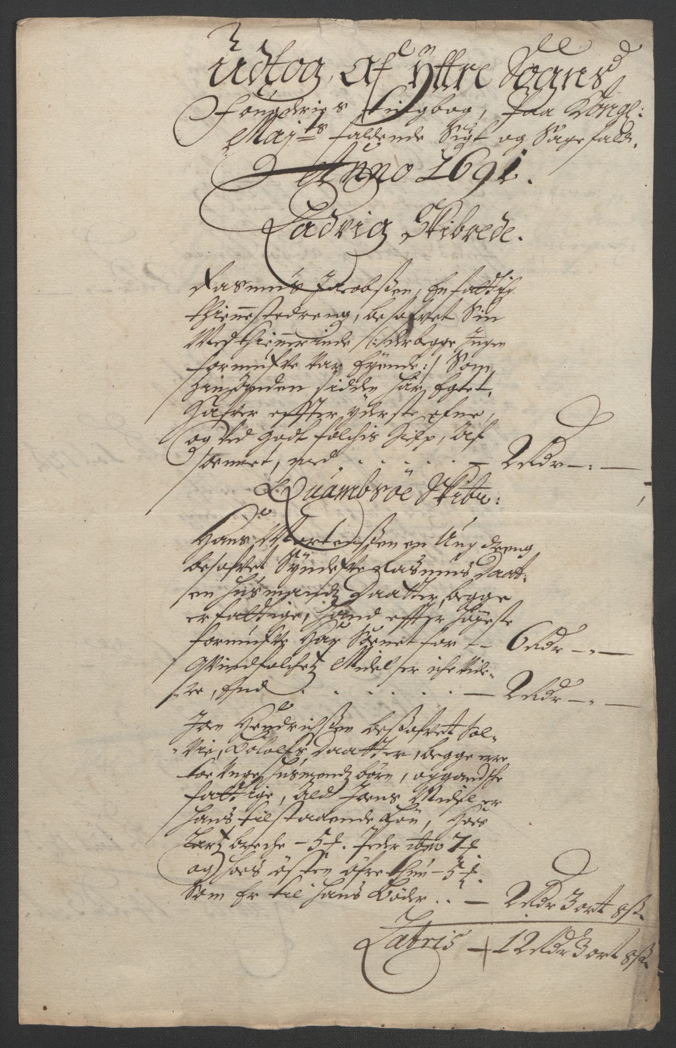 Rentekammeret inntil 1814, Reviderte regnskaper, Fogderegnskap, AV/RA-EA-4092/R52/L3306: Fogderegnskap Sogn, 1691-1692, p. 97