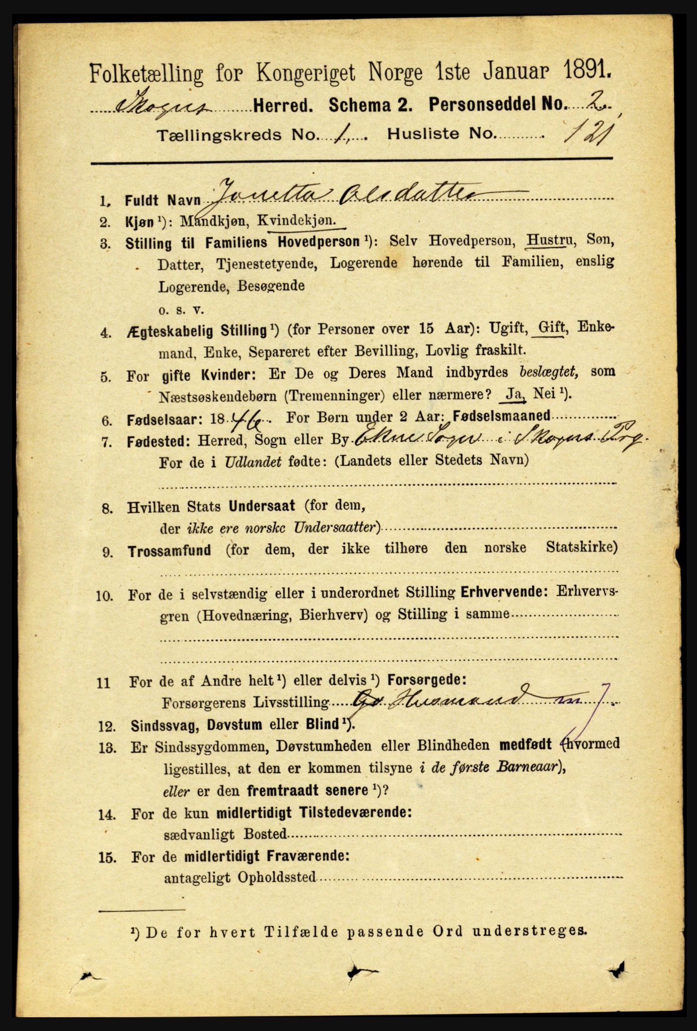 RA, 1891 census for 1719 Skogn, 1891, p. 862