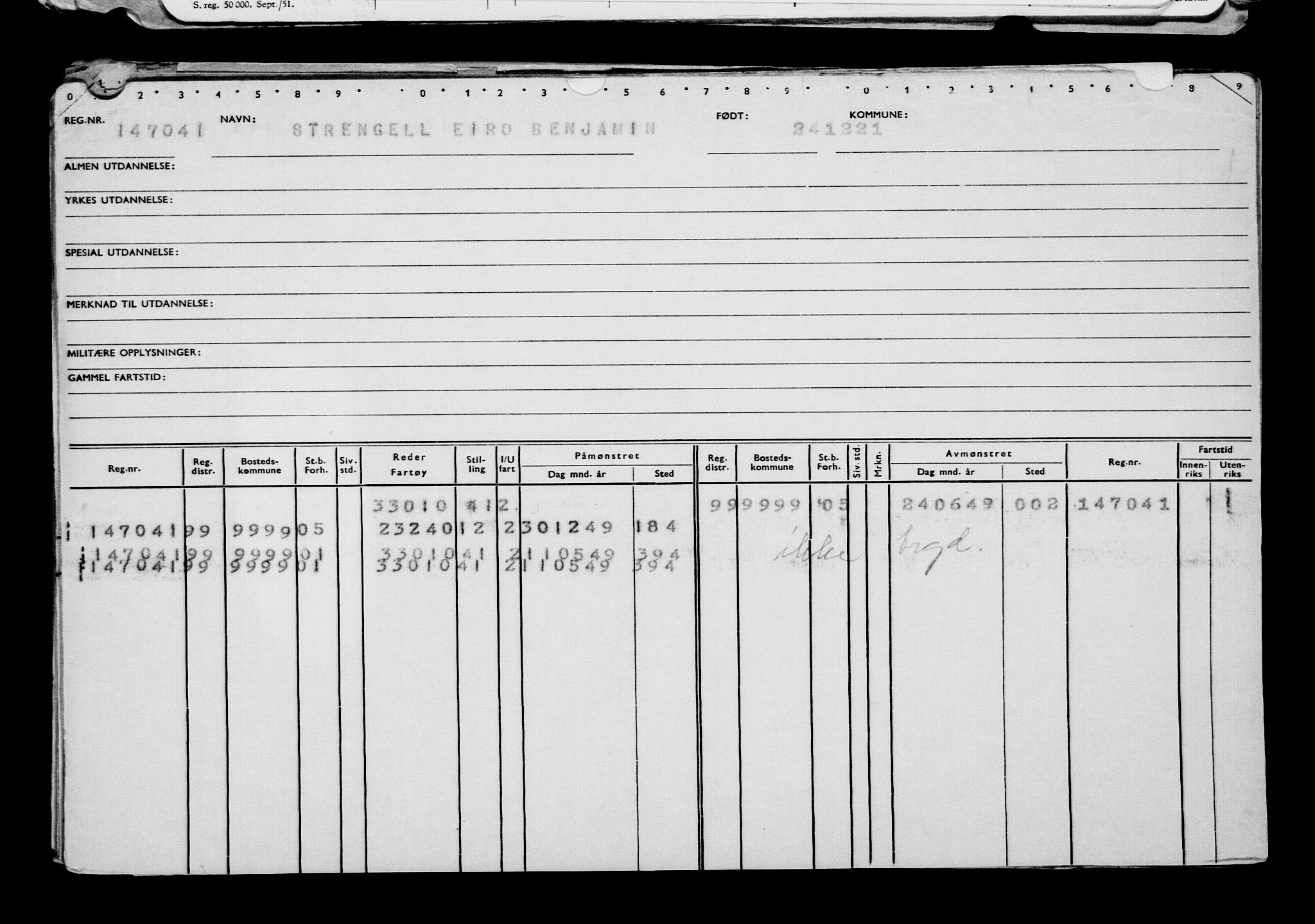 Direktoratet for sjømenn, AV/RA-S-3545/G/Gb/L0201: Hovedkort, 1921-1922, p. 276