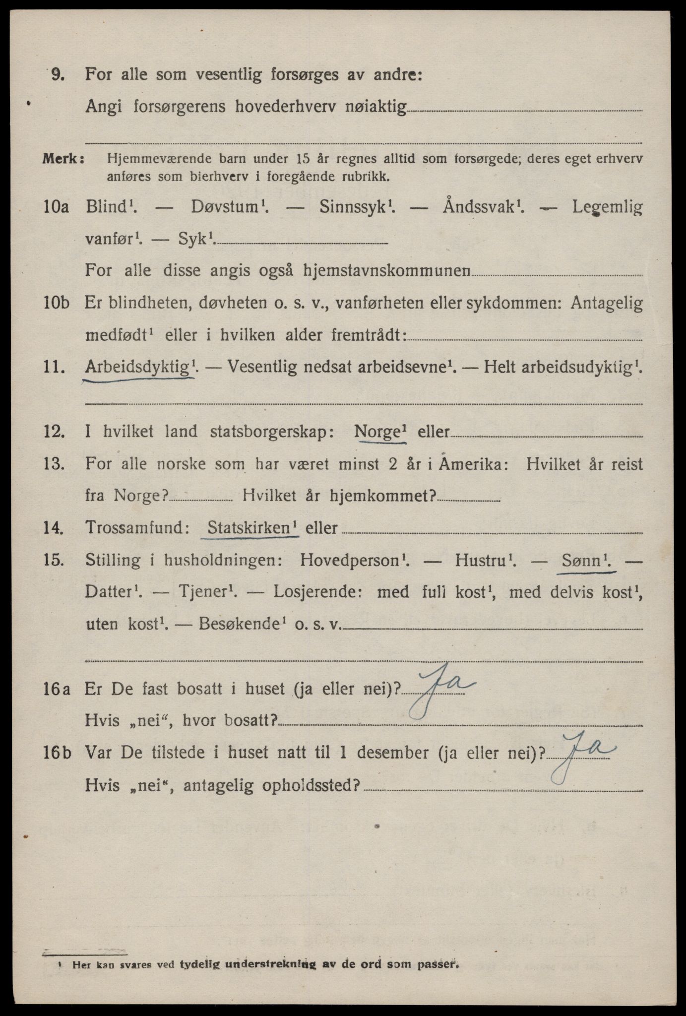 SAST, 1920 census for Hjelmeland, 1920, p. 1256