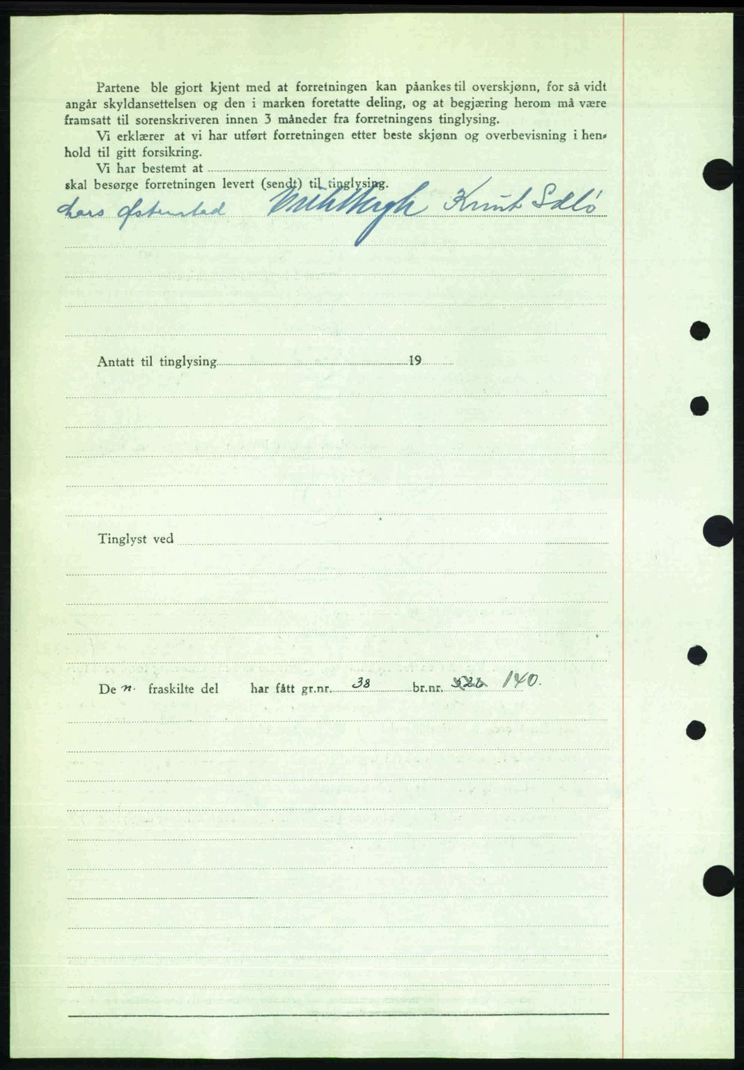 Aker herredsskriveri, AV/SAO-A-10896/G/Gb/Gbb/Gbbb/L0036: Mortgage book no. A82, 1946-1947, Diary no: : 5116/1946