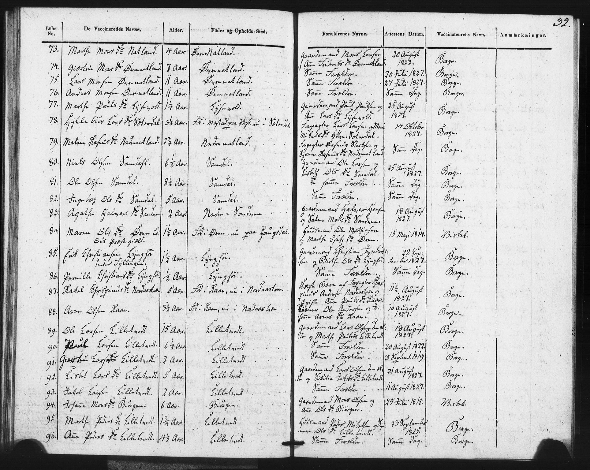 Fana Sokneprestembete, AV/SAB-A-75101/H/Haa/Haaa/L0013: Parish register (official) no. A 13, 1819-1833, p. 32