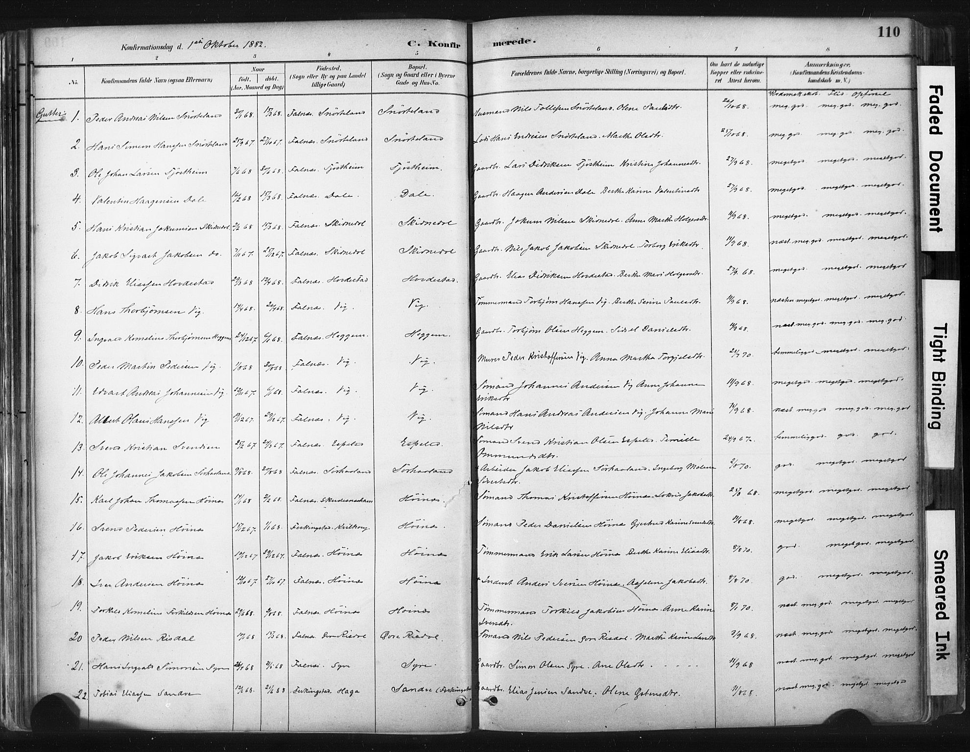 Skudenes sokneprestkontor, SAST/A -101849/H/Ha/Haa/L0009: Parish register (official) no. A 6, 1882-1912, p. 110