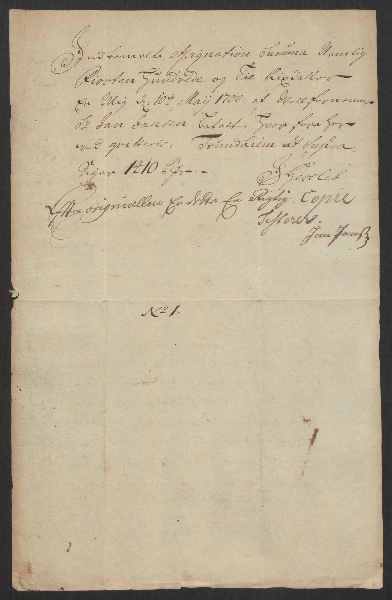 Rentekammeret inntil 1814, Reviderte regnskaper, Byregnskaper, AV/RA-EA-4066/R/Rs/L0507: [S3] Kontribusjonsregnskap, 1699-1711, p. 7