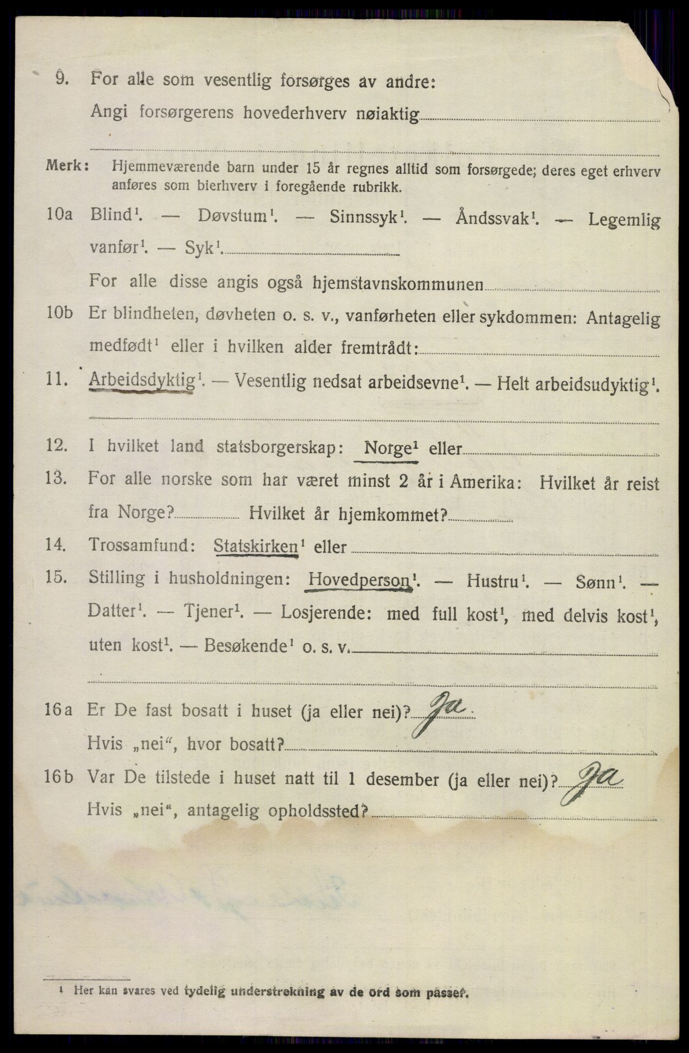 SAKO, 1920 census for Lunde, 1920, p. 1628