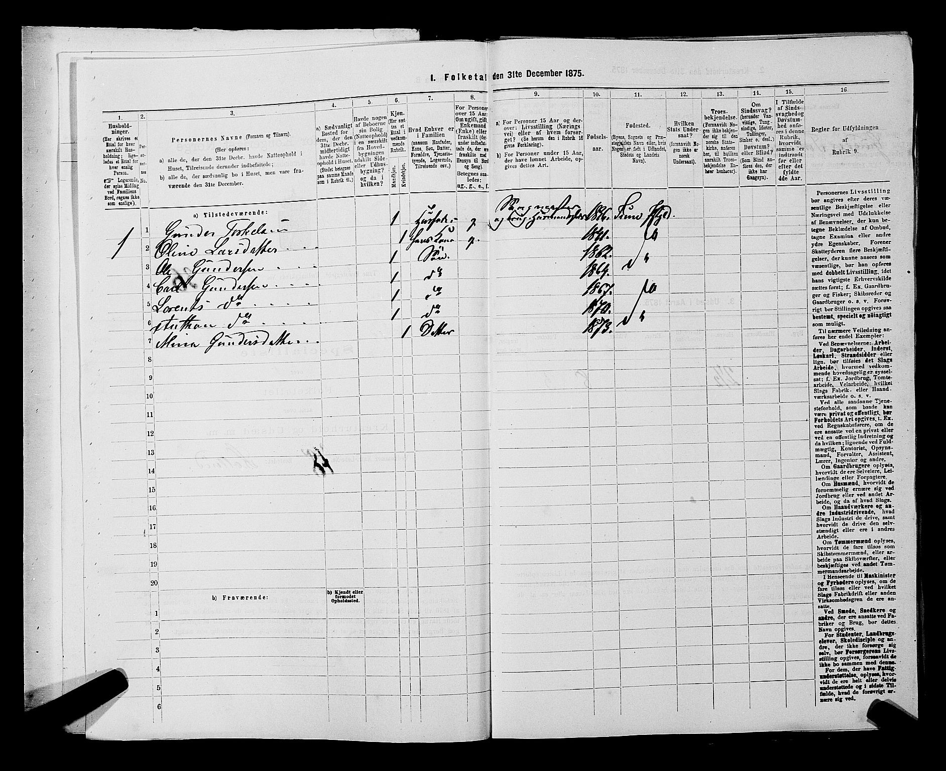 RA, 1875 census for 0130P Tune, 1875, p. 537