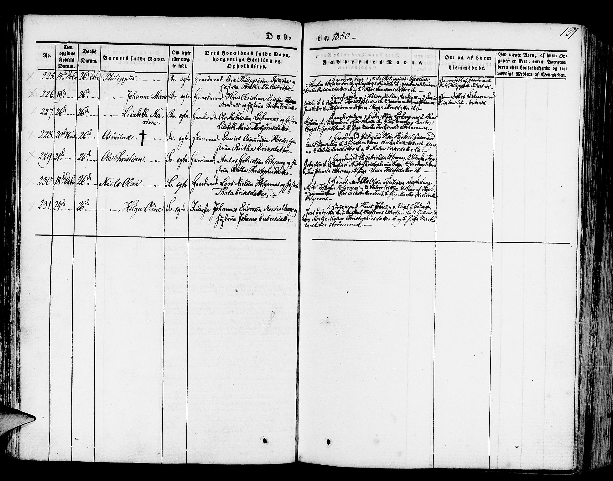 Finnås sokneprestembete, SAB/A-99925/H/Ha/Haa/Haaa/L0006: Parish register (official) no. A 6, 1836-1850, p. 137