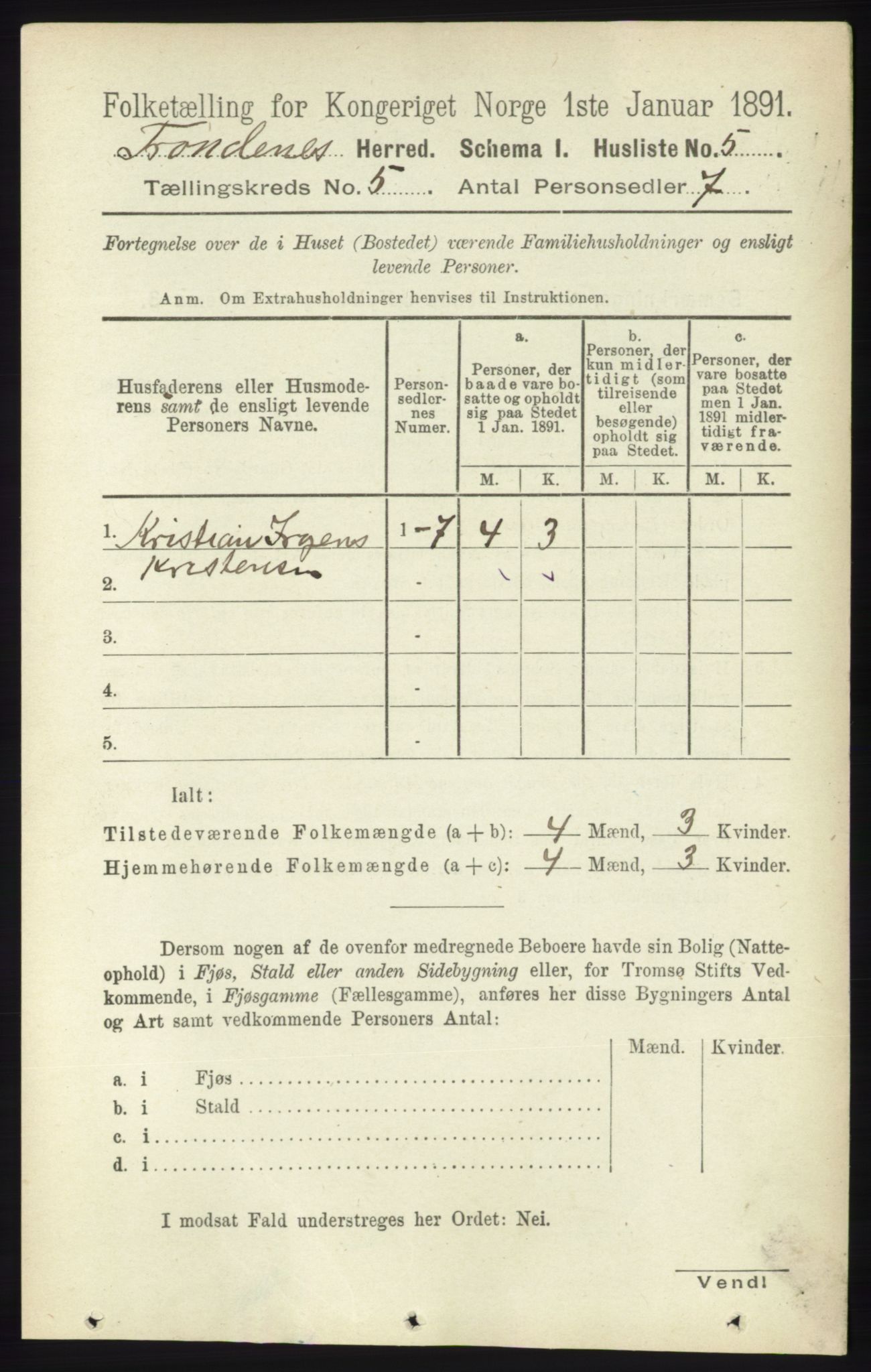 RA, 1891 census for 1914 Trondenes, 1891, p. 2700