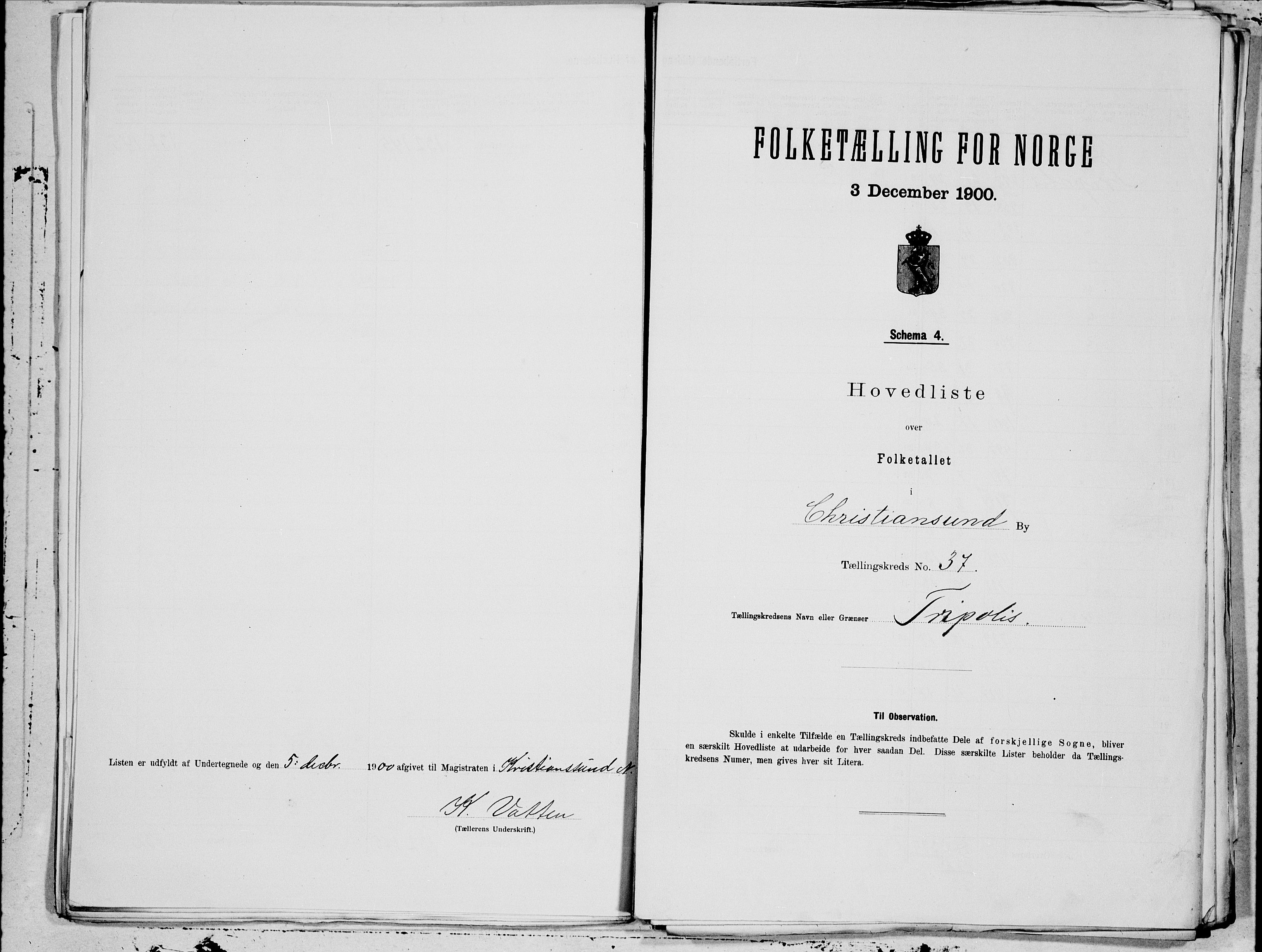 SAT, 1900 census for Kristiansund, 1900, p. 74