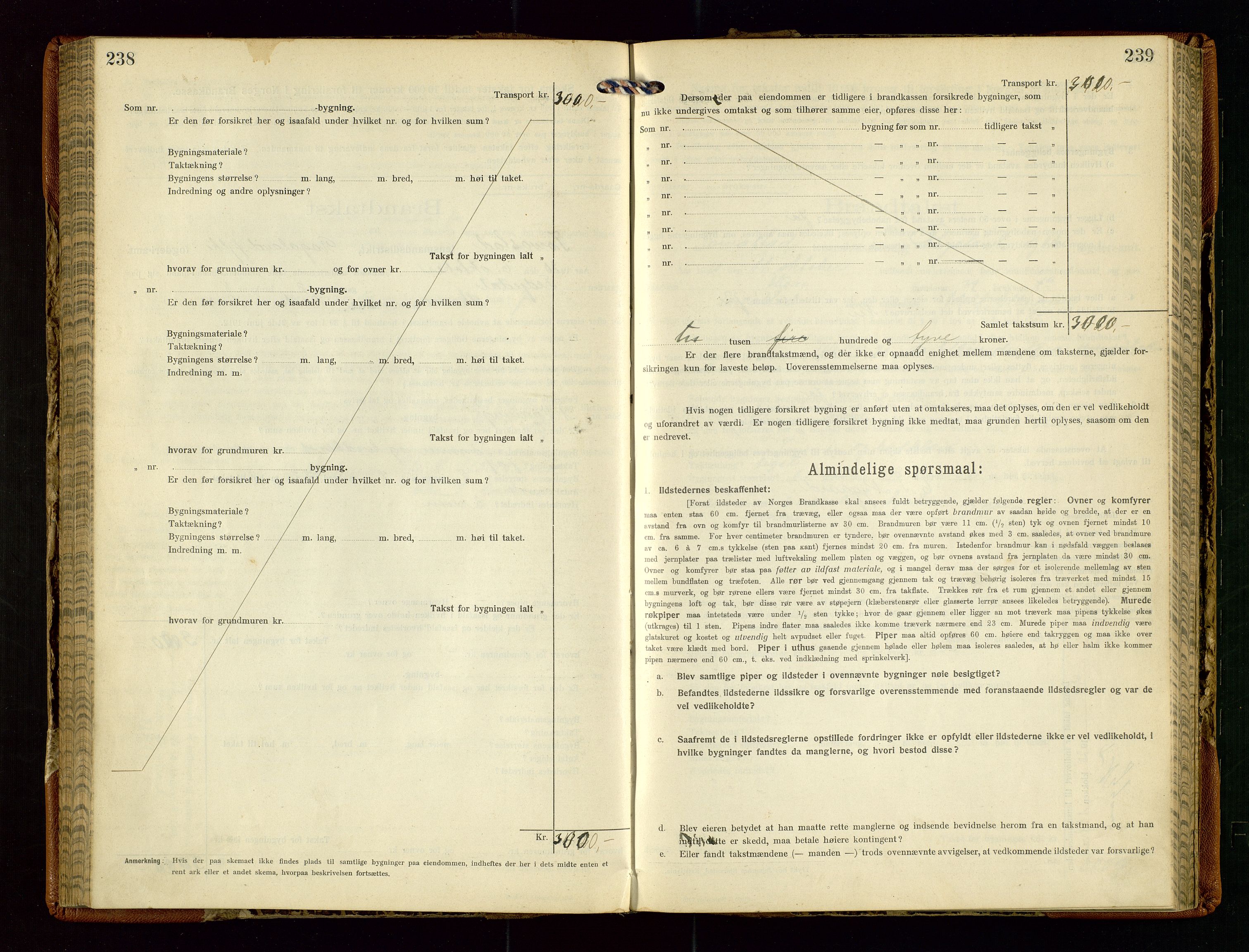 Torvestad lensmannskontor, SAST/A-100307/1/Gob/L0005: "Brandtaxationsprotokol for Torvestad Lensmannsdistrikt", 1915-1928, p. 238-239