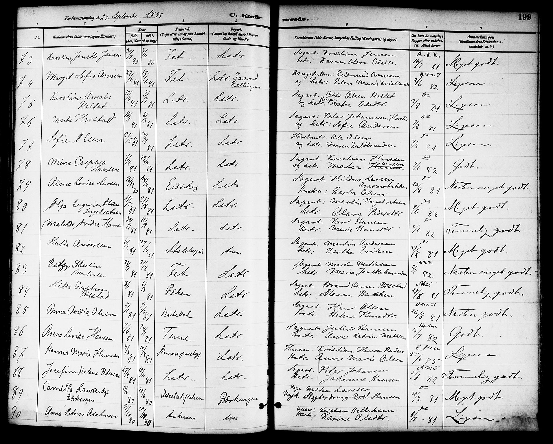 Skedsmo prestekontor Kirkebøker, SAO/A-10033a/F/Fa/L0014: Parish register (official) no. I 14, 1892-1901, p. 199
