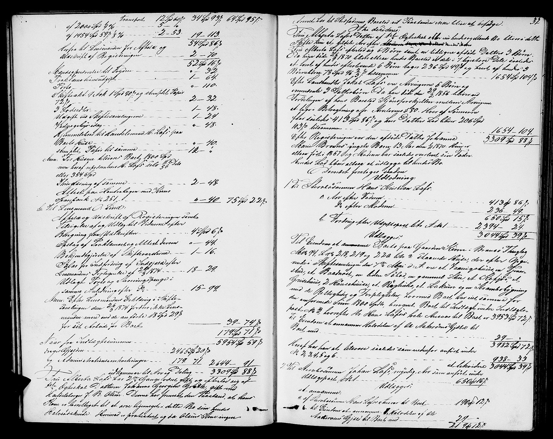 Sunnfjord tingrett, AV/SAB-A-3201/1/H/Hd/L0005: Skifteutlodningsprotokoll, 1874-1881, p. 31b-32a
