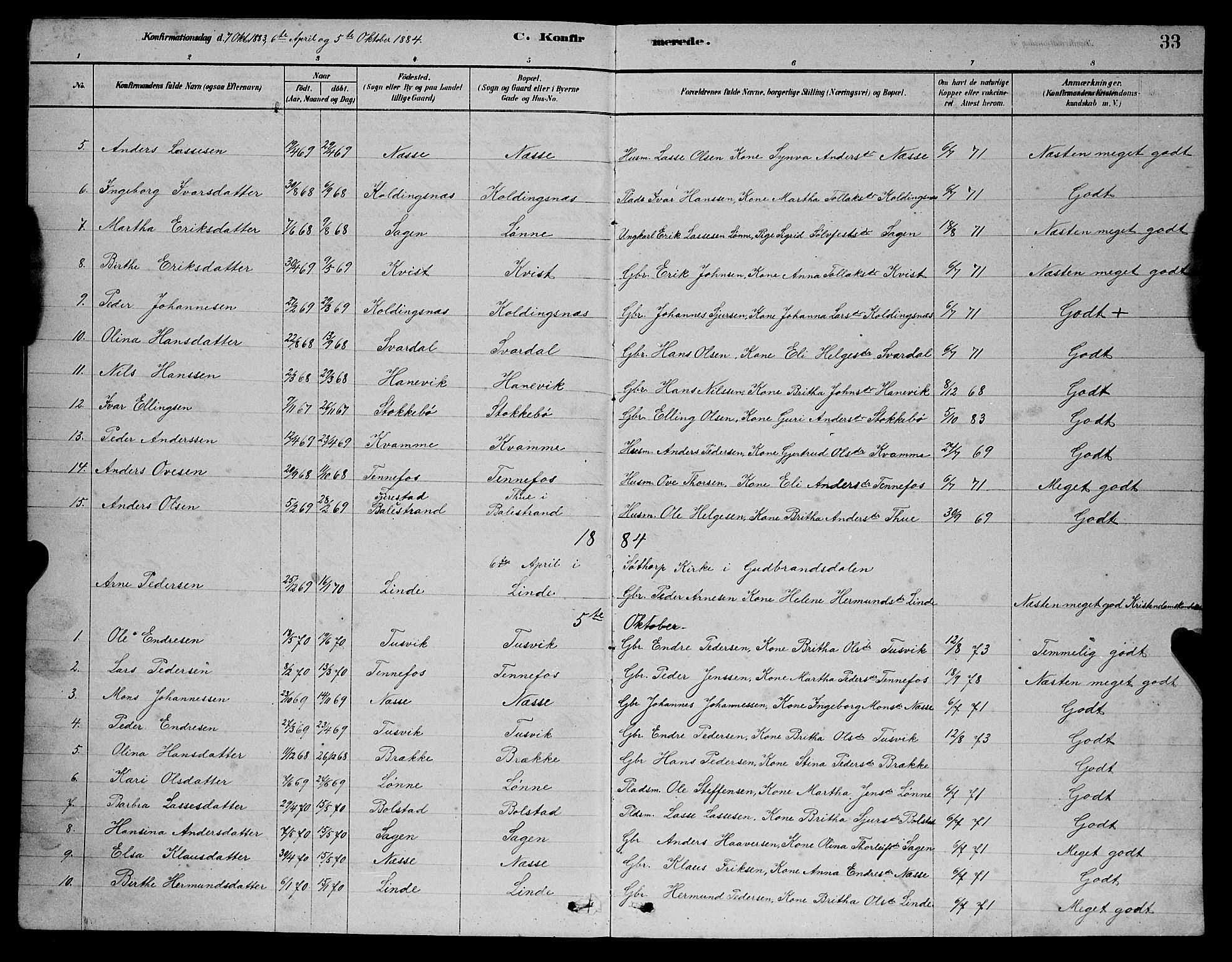 Balestrand sokneprestembete, AV/SAB-A-79601/H/Hab/Habc/L0002: Parish register (copy) no. C 2, 1878-1895, p. 33