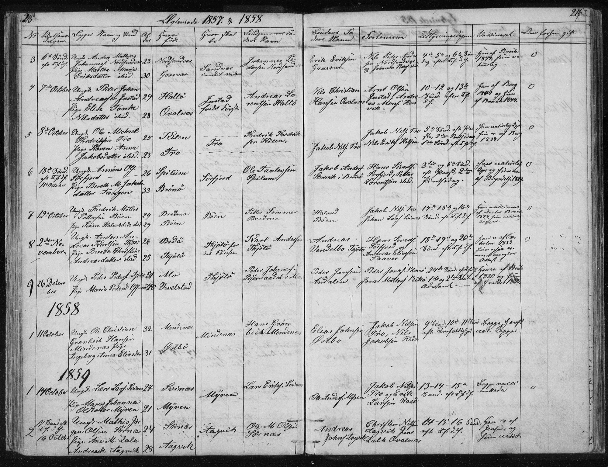 Ministerialprotokoller, klokkerbøker og fødselsregistre - Nordland, AV/SAT-A-1459/817/L0266: Parish register (copy) no. 817C01, 1841-1869, p. 215-216