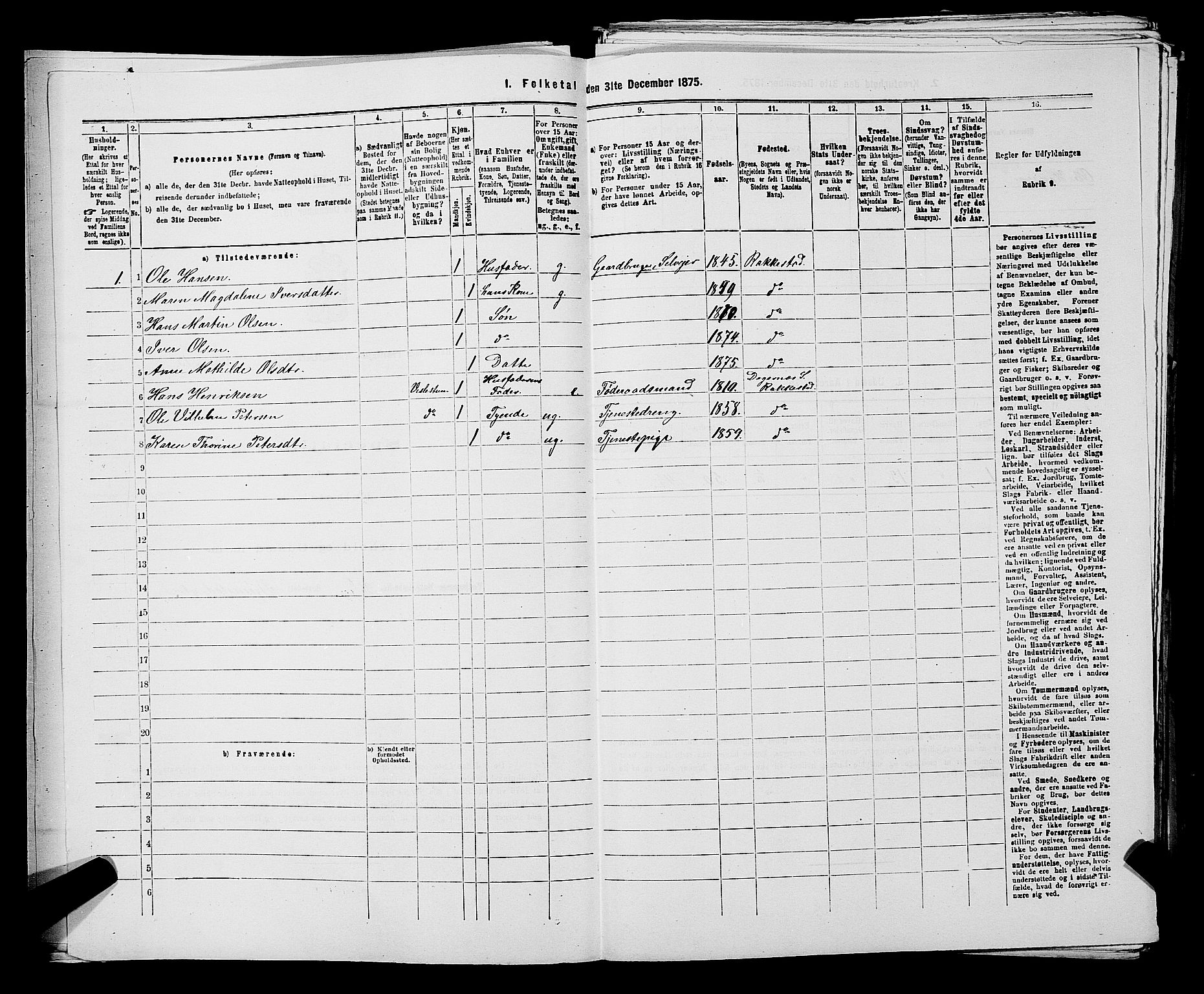 RA, 1875 census for 0128P Rakkestad, 1875, p. 749