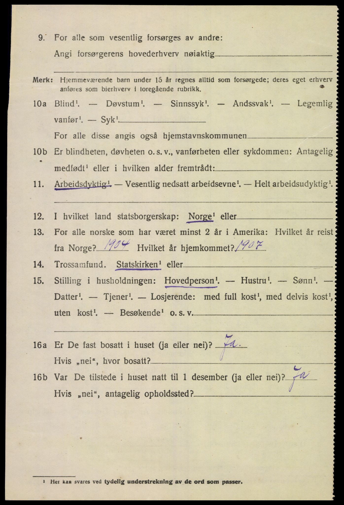 SAK, 1920 census for Lyngdal, 1920, p. 3980