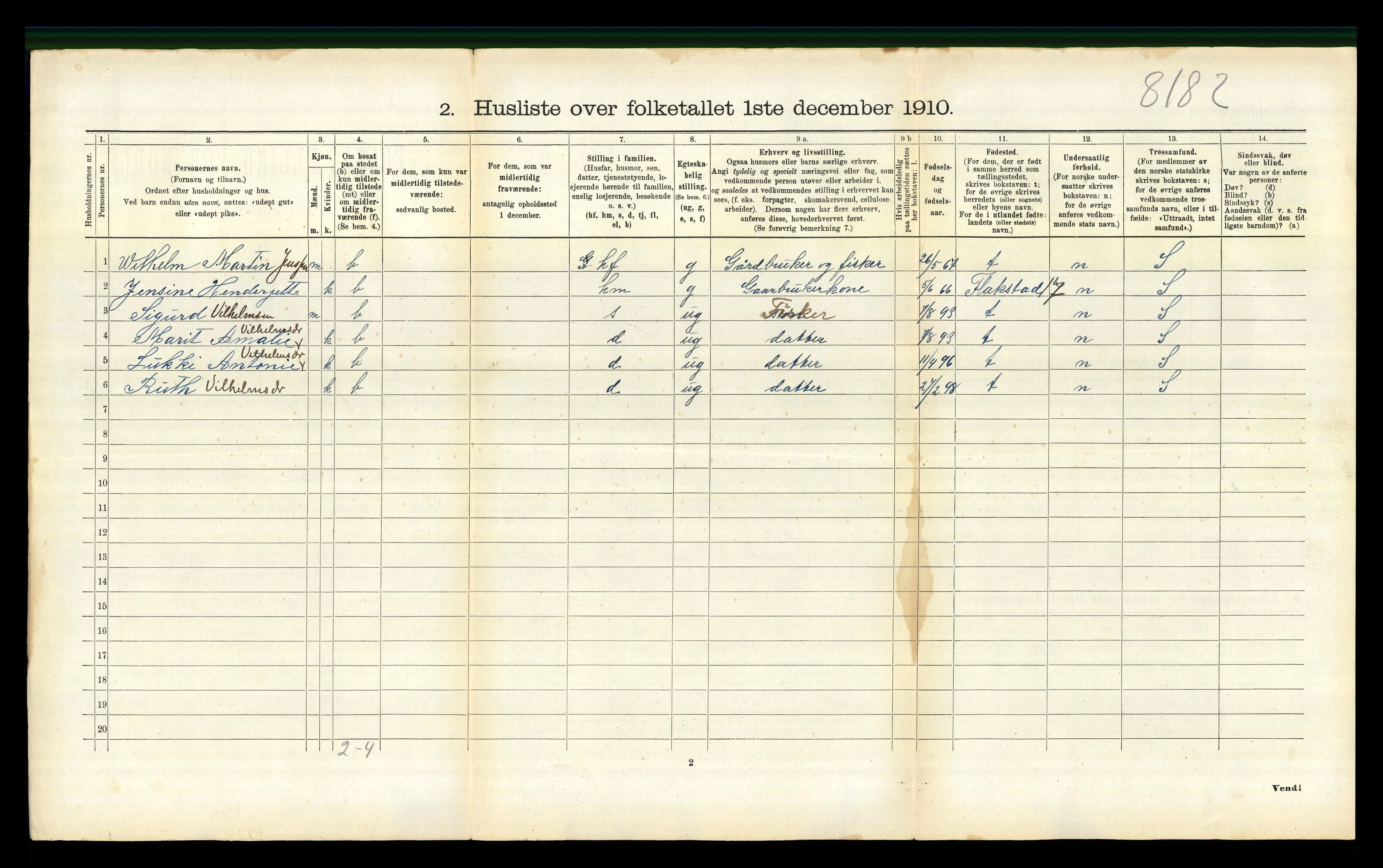 RA, 1910 census for Borge, 1910, p. 1320