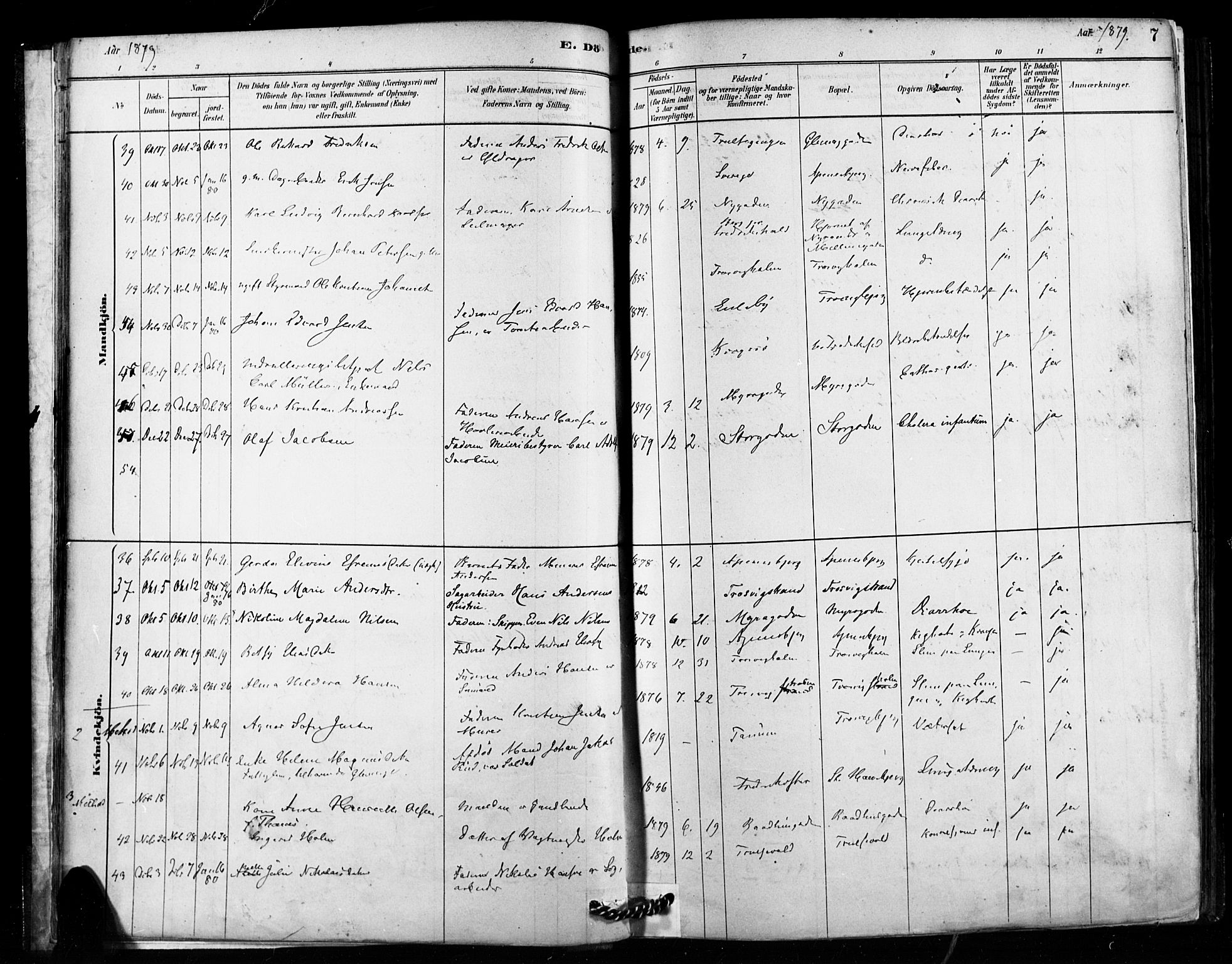 Fredrikstad domkirkes prestekontor Kirkebøker, SAO/A-10906/F/Fa/L0003: Parish register (official) no. 3, 1878-1904, p. 7